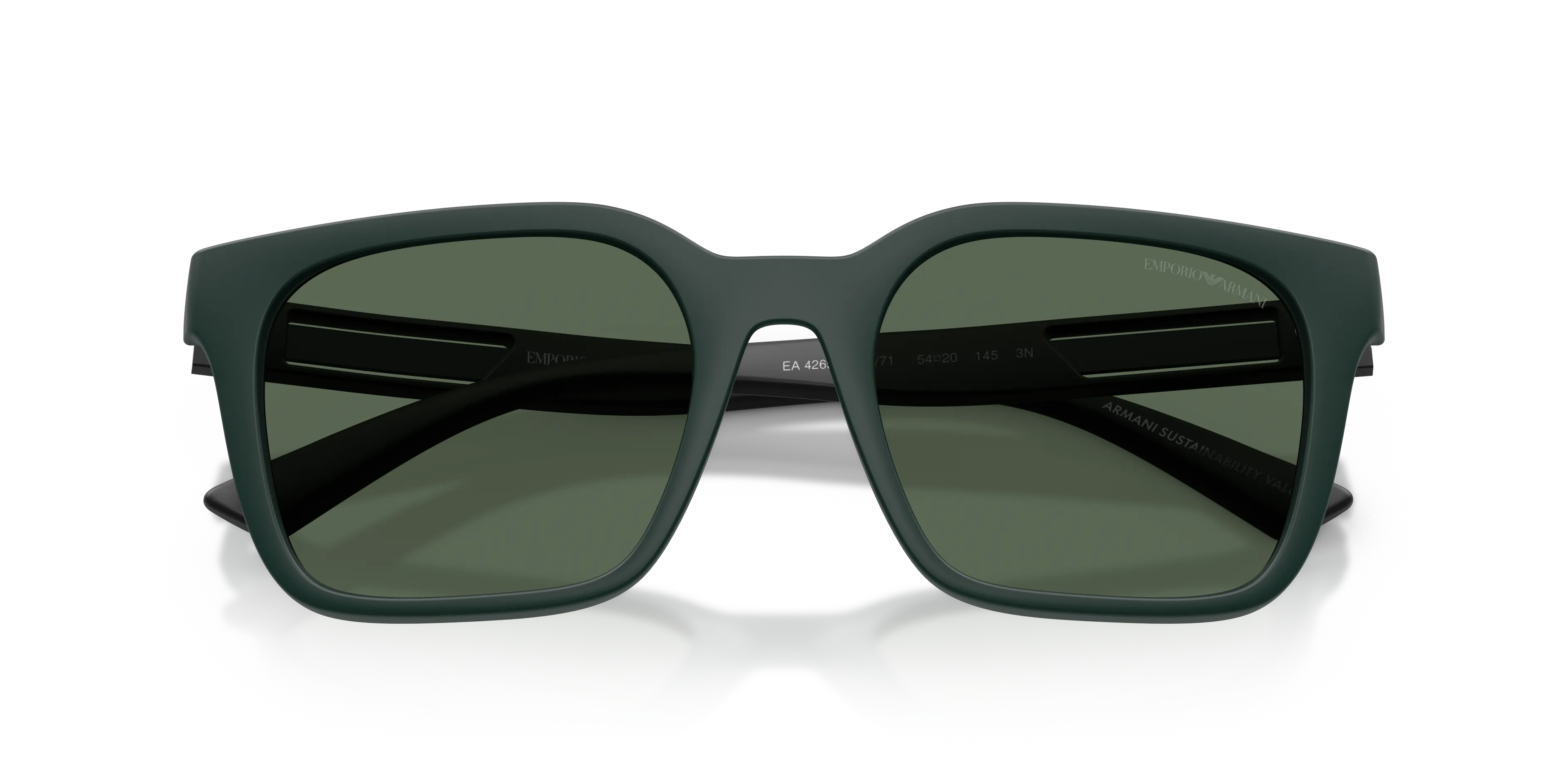 Emporio Armani EA4269 637071 Occhiali da sole Iniettato Blu Verde Squadrata Normale - immagine 2