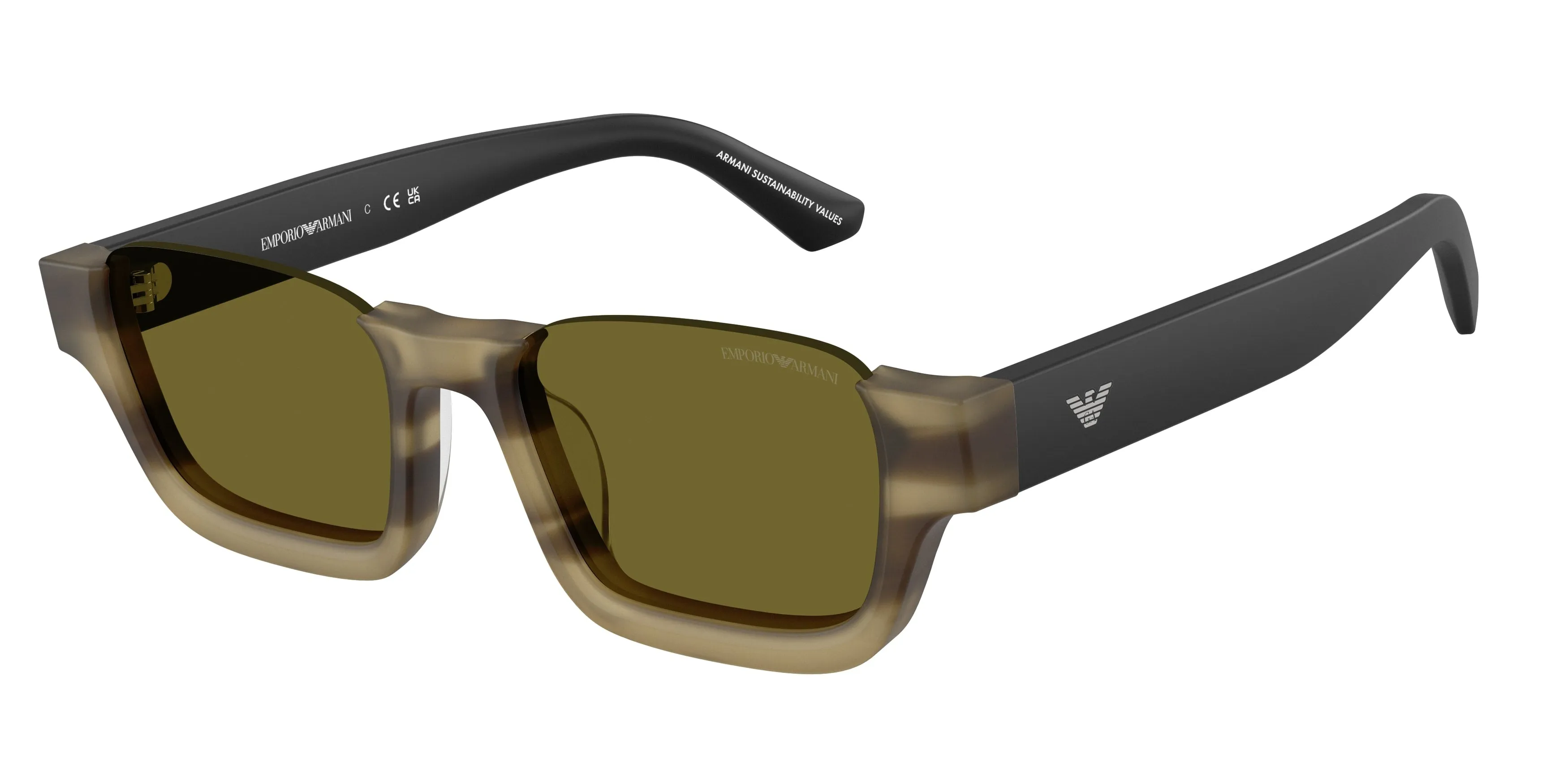 Emporio Armani EA4268U 6369/2 Occhiali da sole Acetato Verde Verde Geometrica Normale - immagine 1