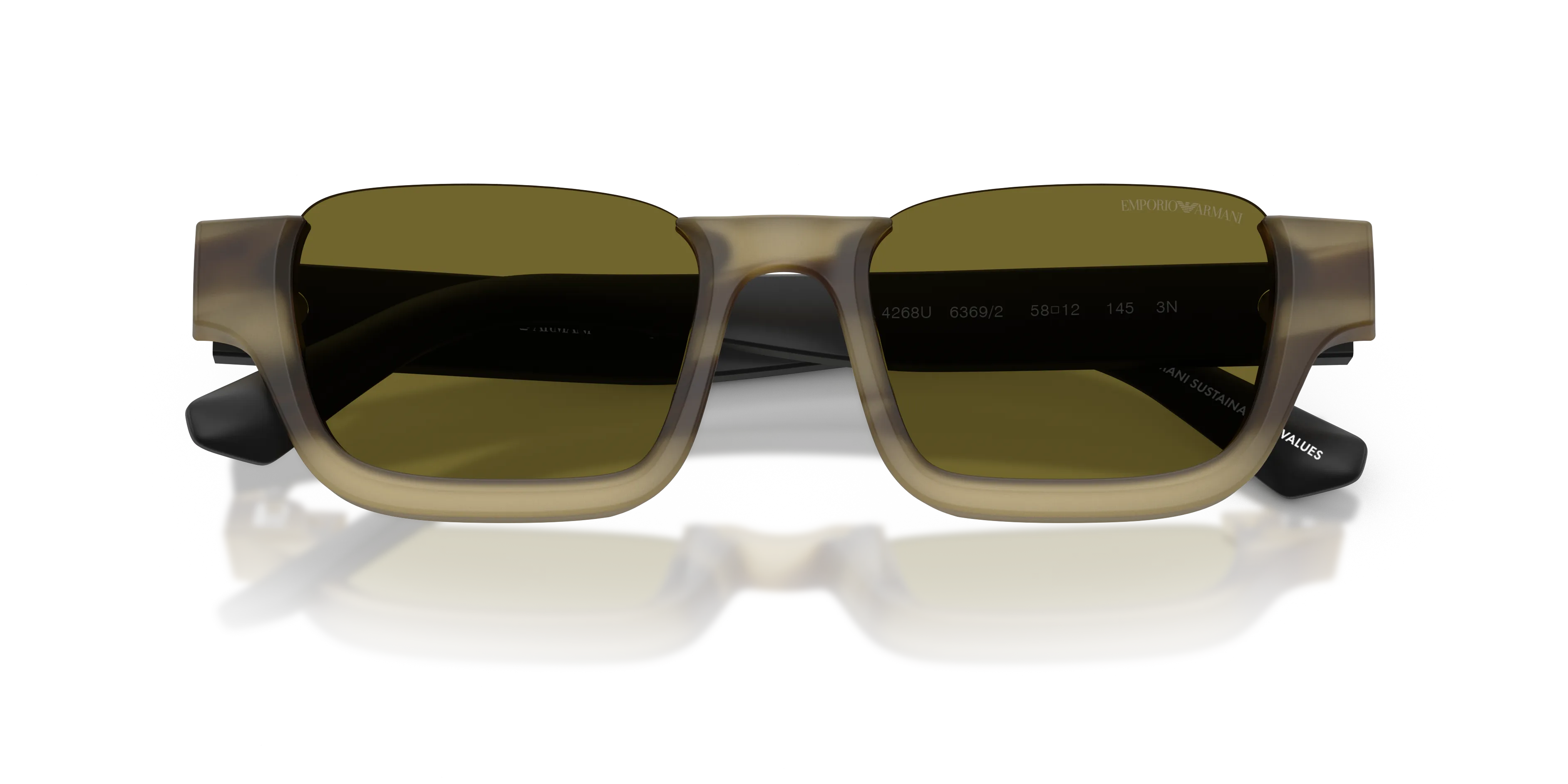 Emporio Armani EA4268U 6369/2 Occhiali da sole Acetato Verde Verde Geometrica Normale - immagine 2