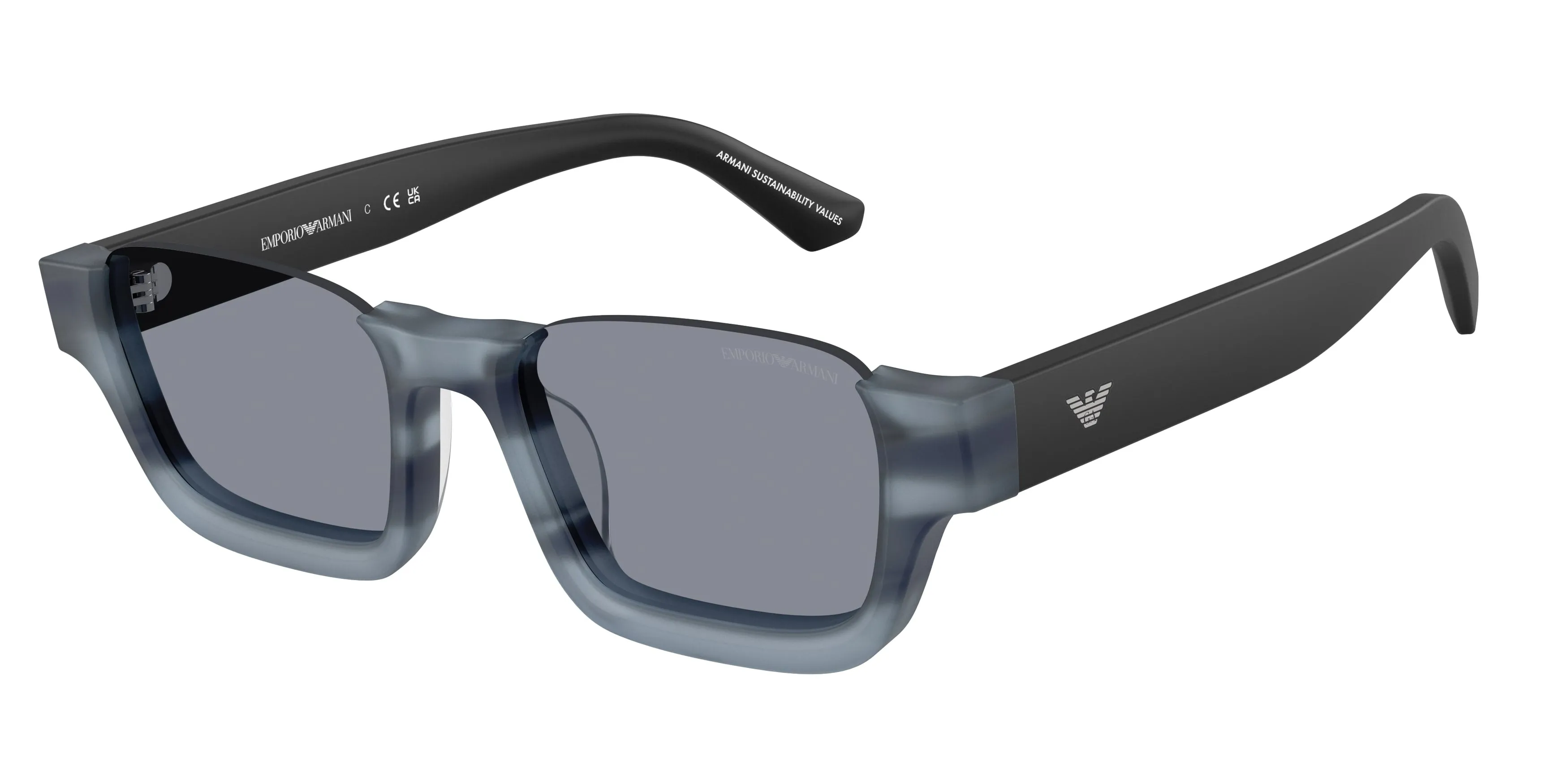 Emporio Armani EA4268U 6368/1 Occhiali da sole Acetato Blu Grigio Geometrica Normale - immagine 1