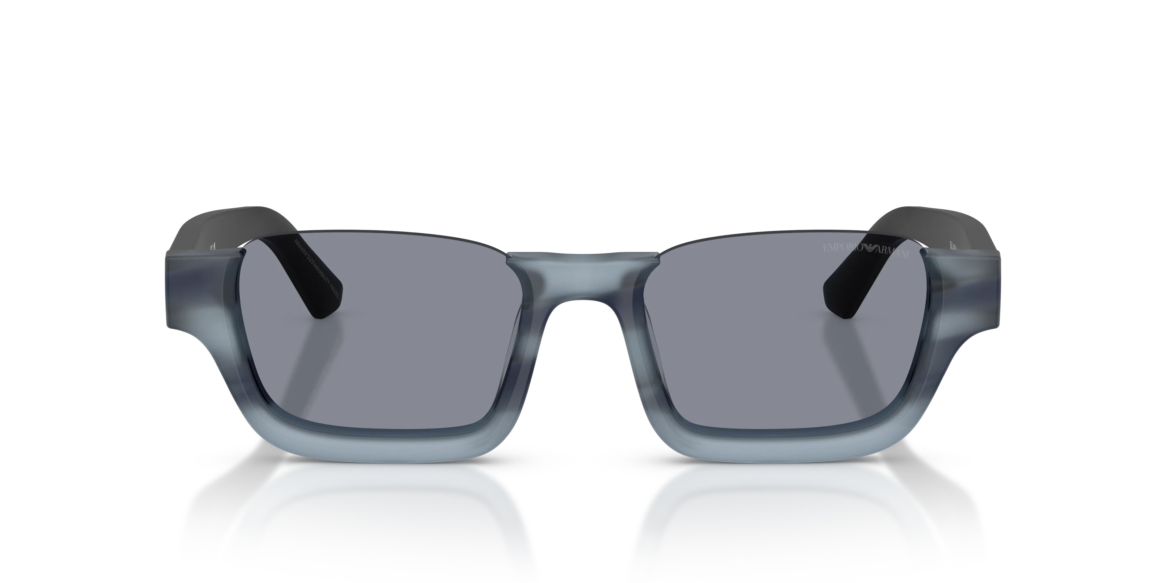 Emporio Armani EA4268U 6368/1 Occhiali da sole Acetato Blu Grigio Geometrica Normale - immagine 3