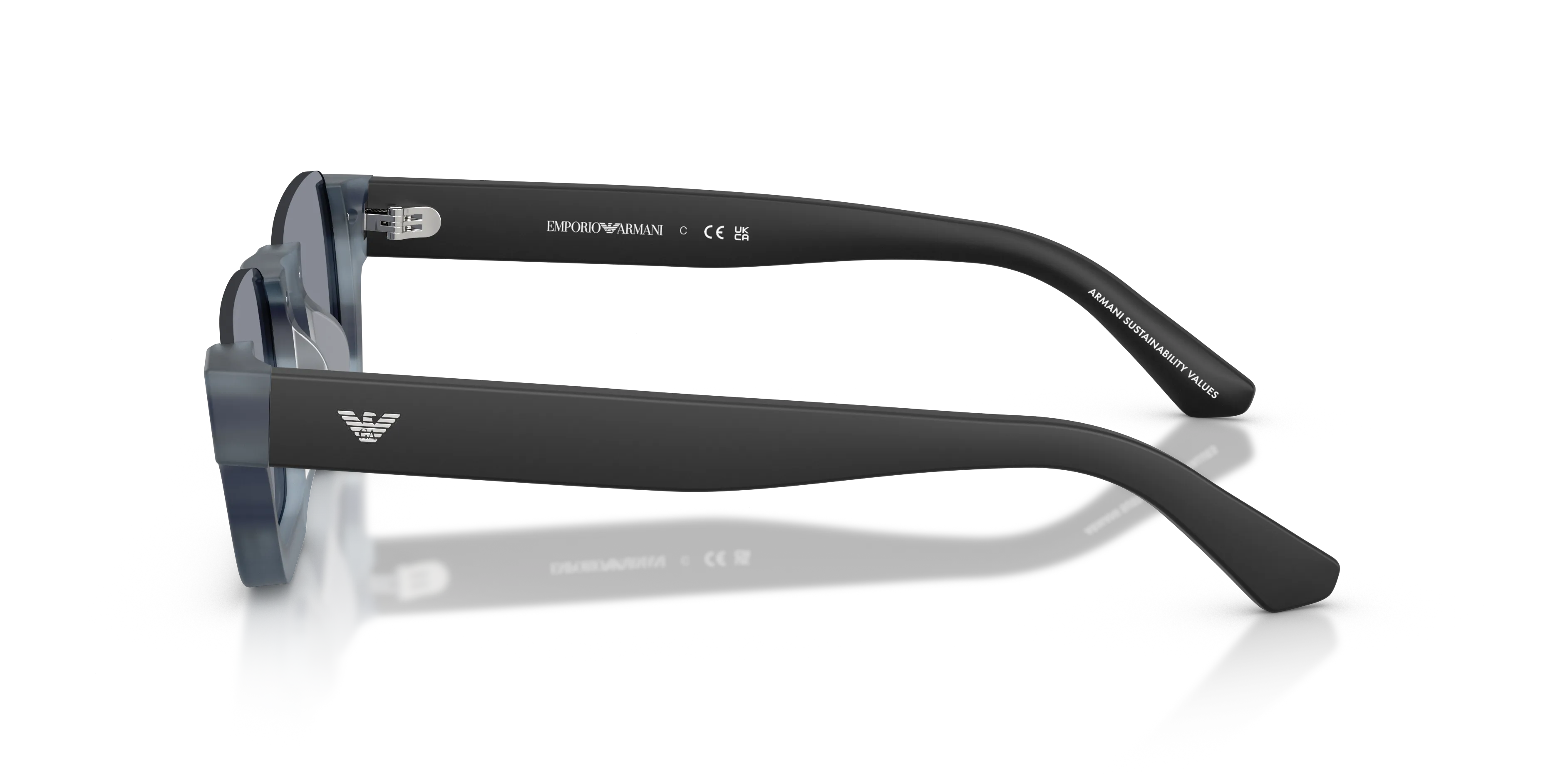 Emporio Armani EA4268U 6368/1 Occhiali da sole Acetato Blu Grigio Geometrica Normale - immagine 4