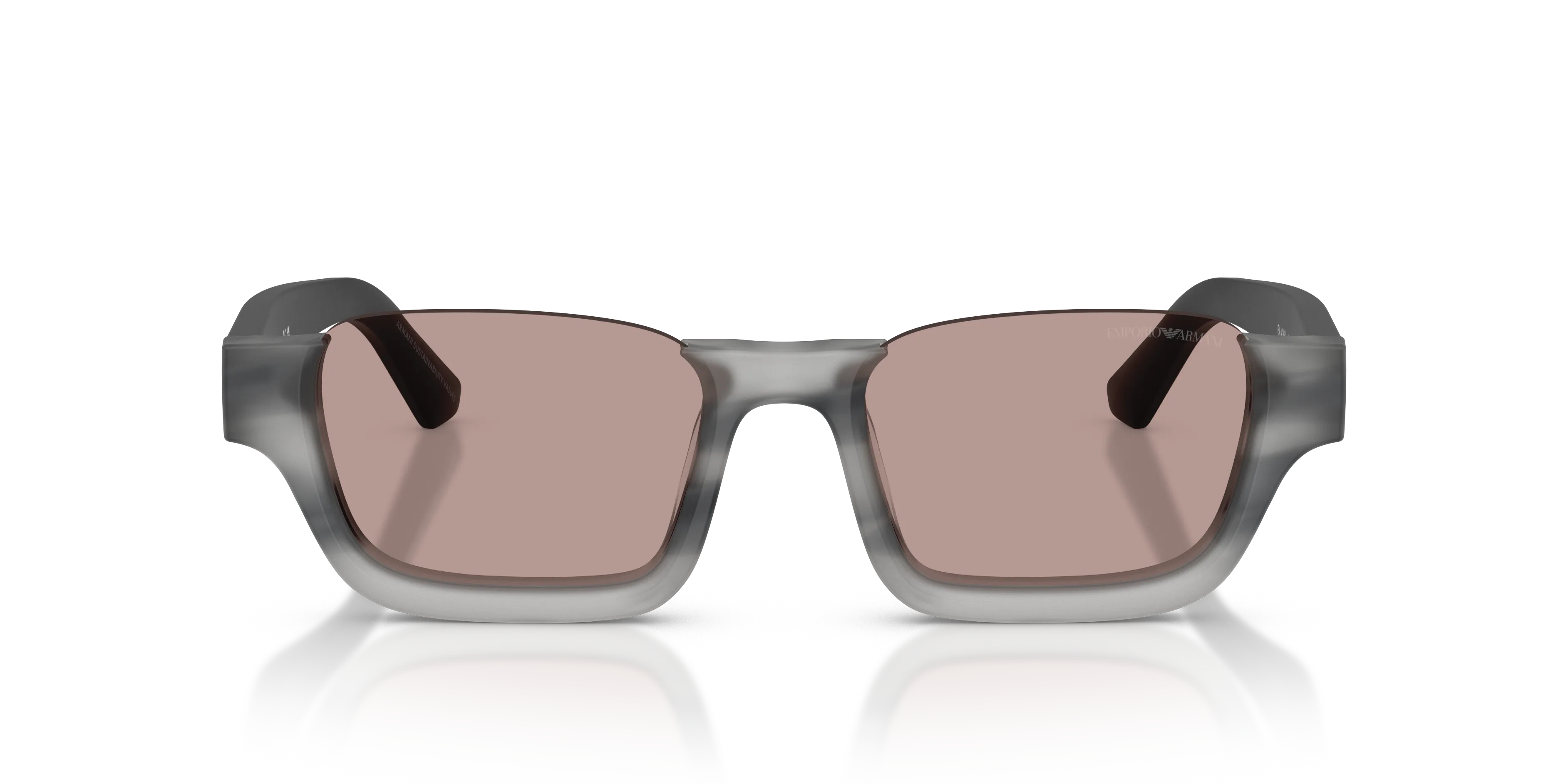Emporio Armani EA4268U 63677N Occhiali da sole Acetato Grigio Marrone Geometrica Normale - immagine 3