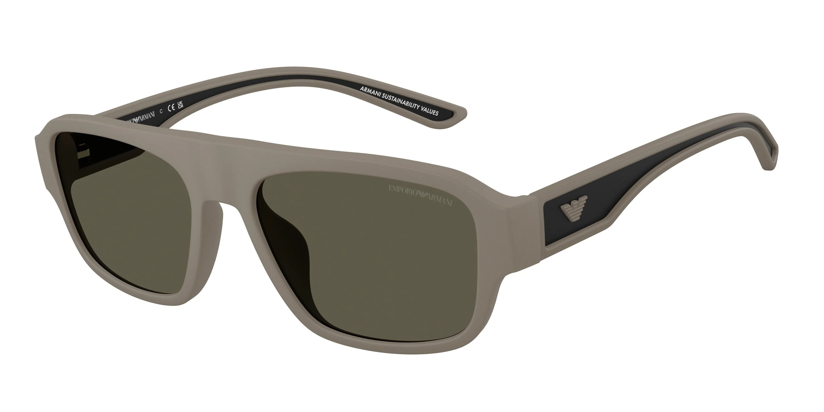 Emporio Armani EA4266U 636187 Occhiali da sole Iniettato Marrone Grigio Geometrica Normale - immagine 1