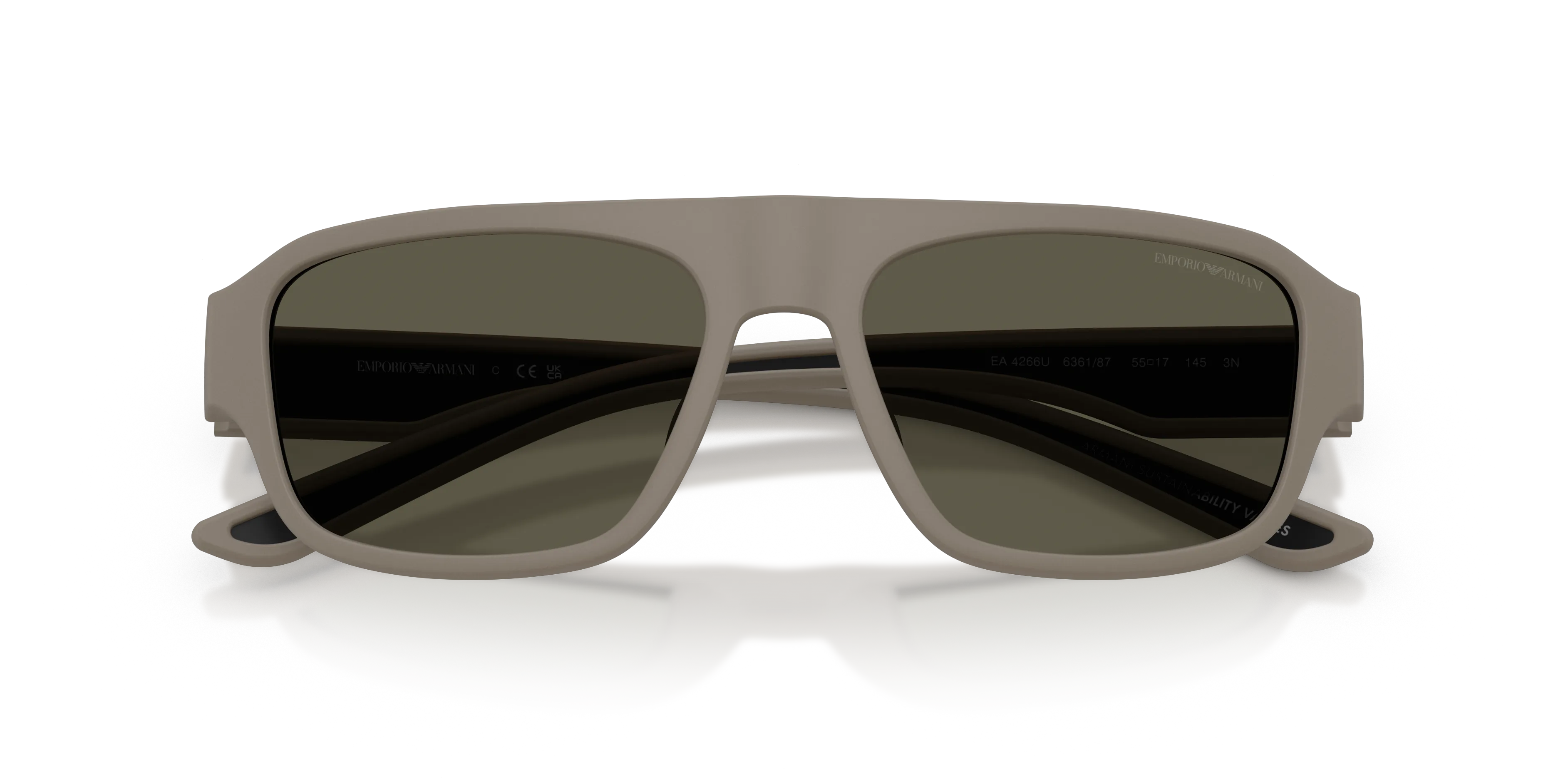 Emporio Armani EA4266U 636187 Occhiali da sole Iniettato Marrone Grigio Geometrica Normale - immagine 2