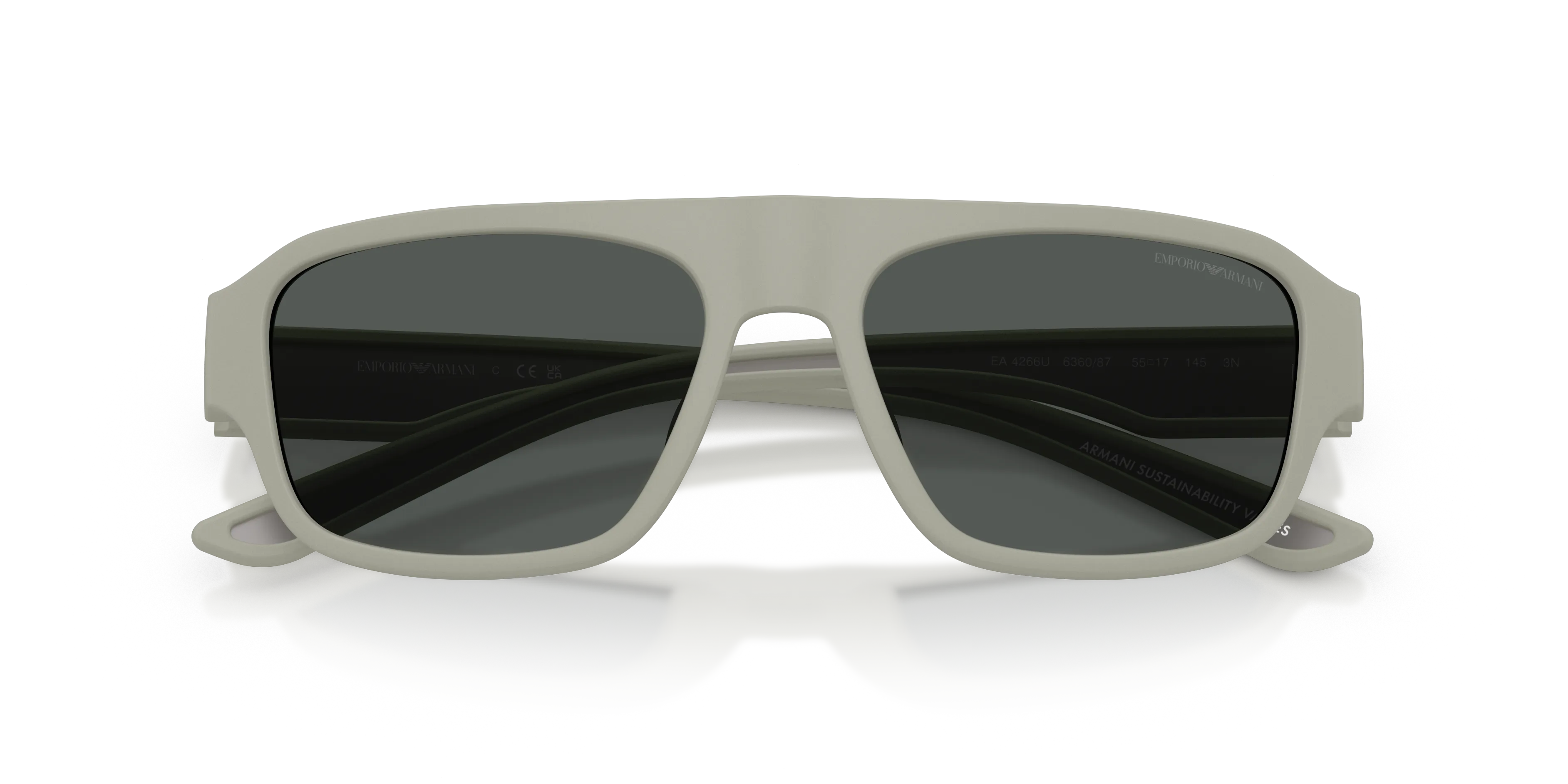 Emporio Armani EA4266U 636087 Occhiali da sole Iniettato Grigio Grigio Geometrica Normale - immagine 2