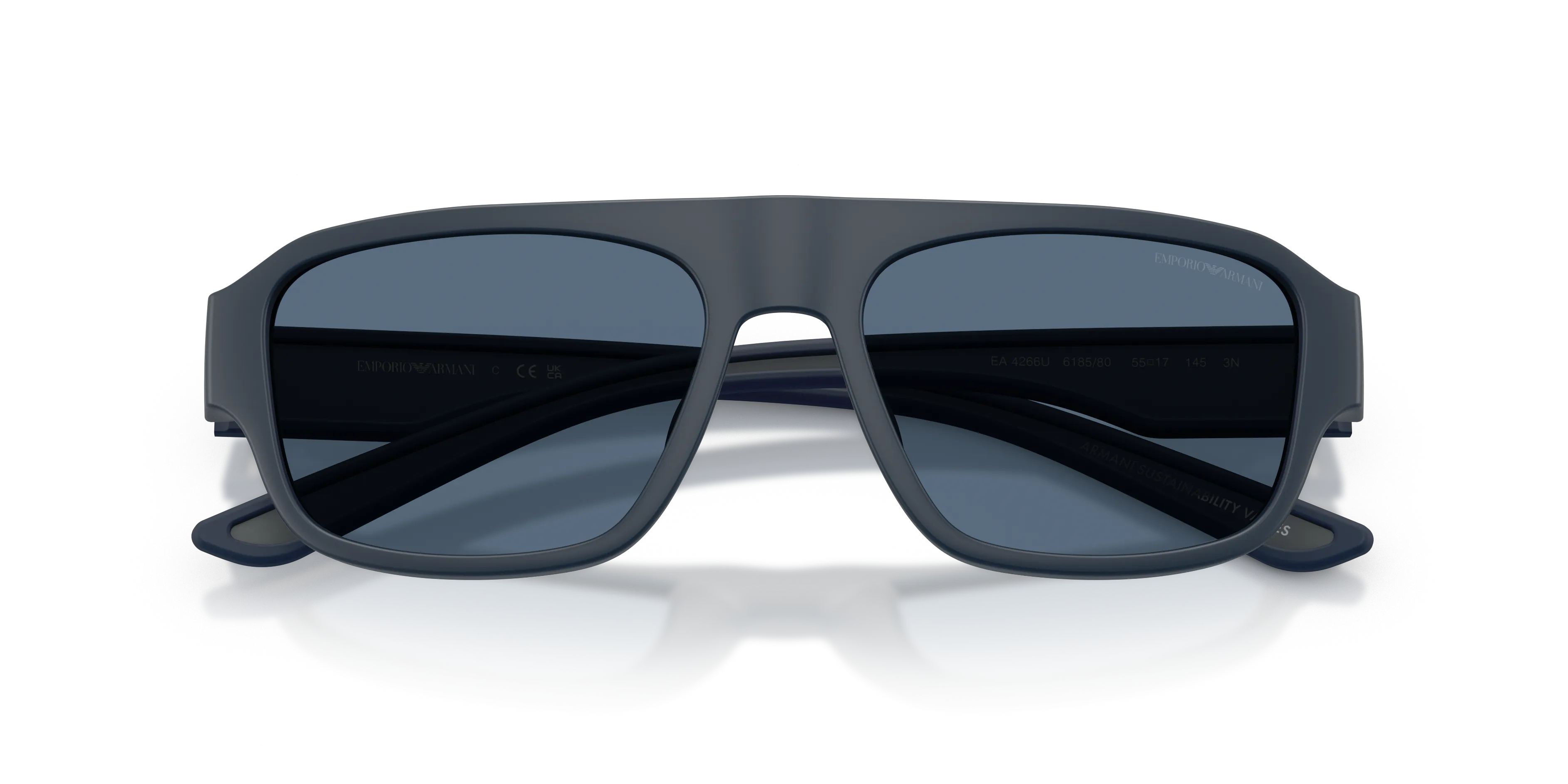 Emporio Armani EA4266U 618580 Occhiali da sole Iniettato Blu Blu Geometrica Normale - immagine 2