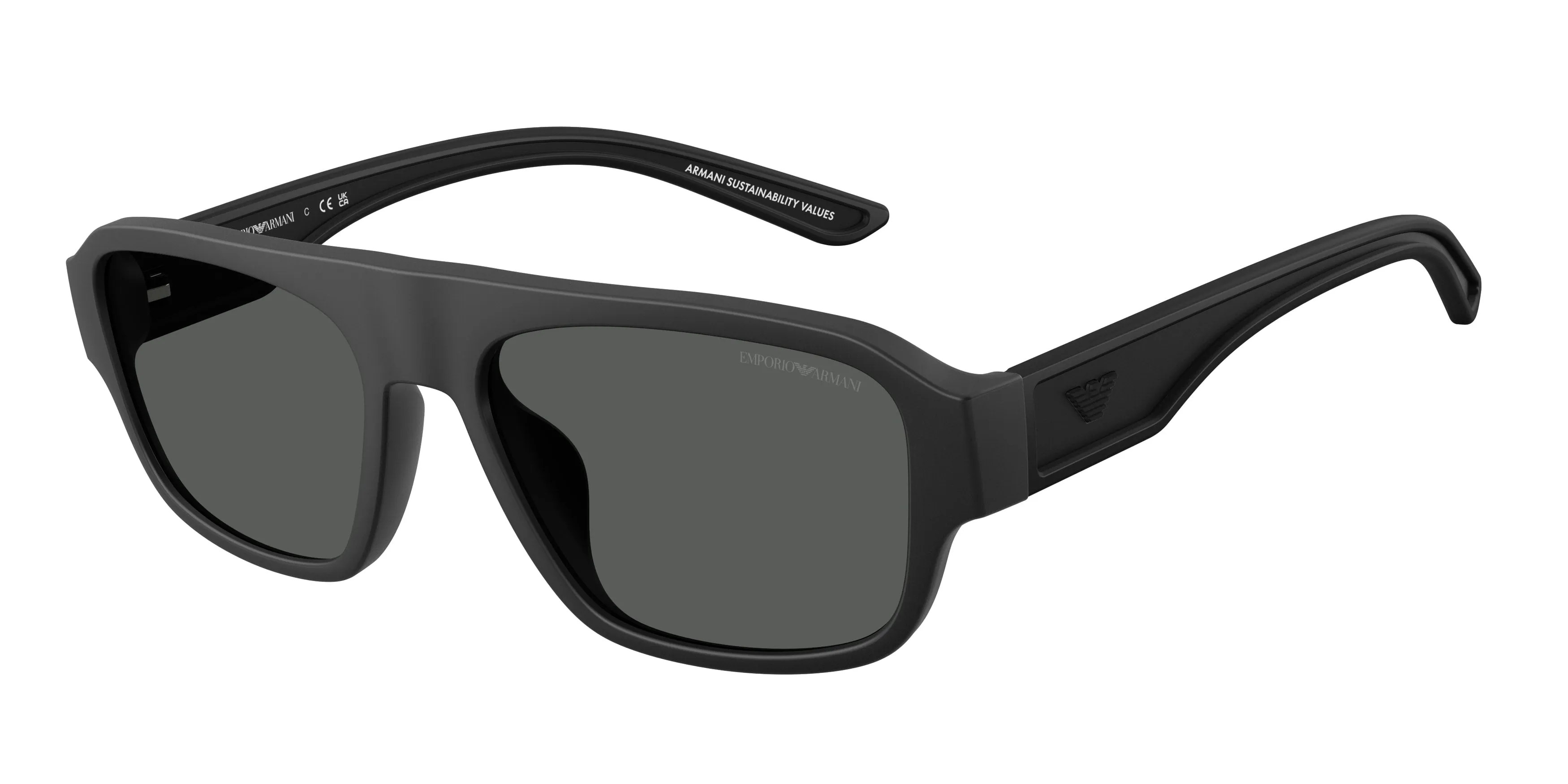 Emporio Armani EA4266U 500187 Occhiali da sole Iniettato Nero Grigio Geometrica Normale - immagine 1