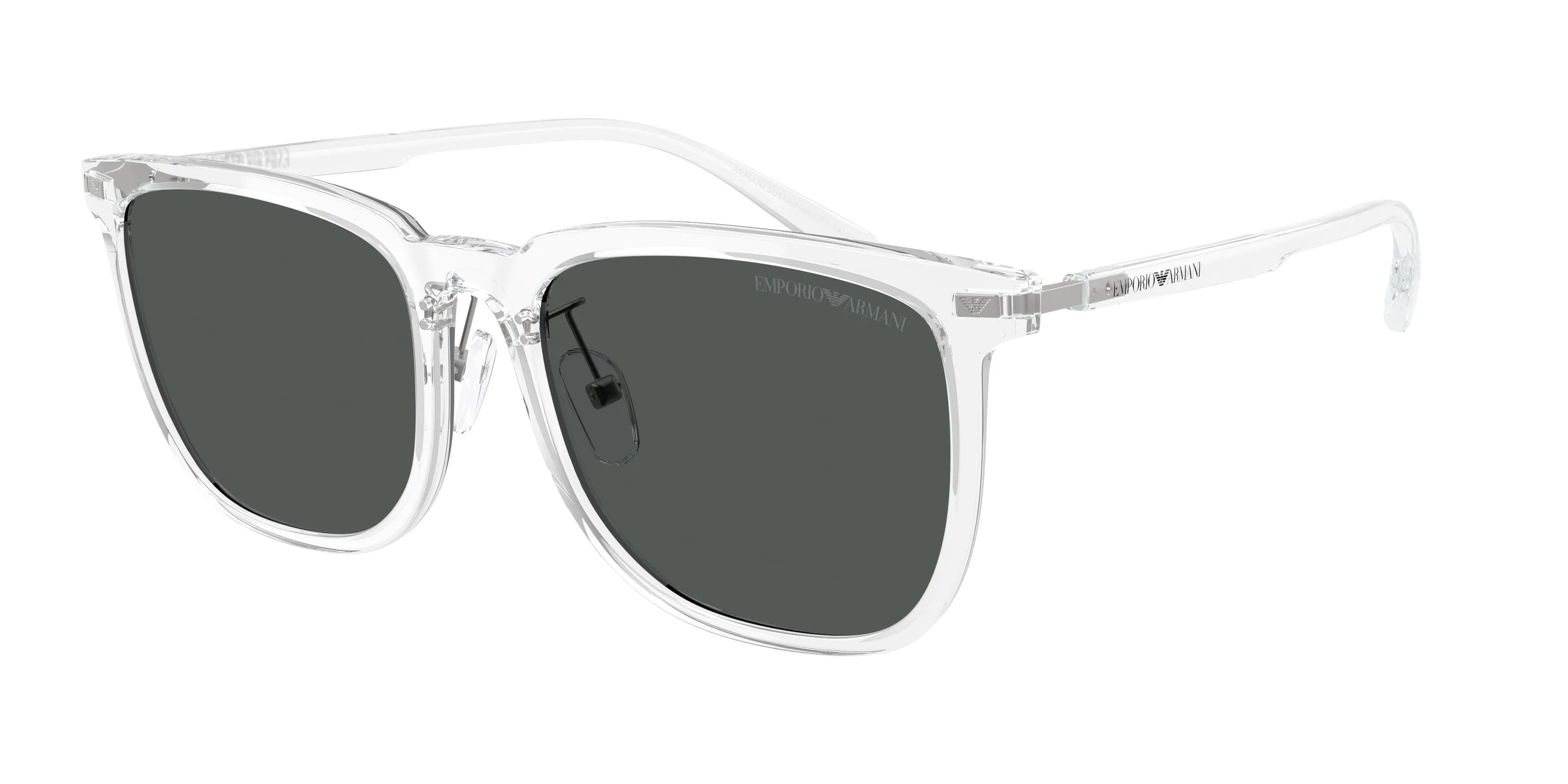 Emporio Armani EA4255D 634487 Occhiali da sole Iniettato Trasparente Grigio Geometrica Normale - immagine 1