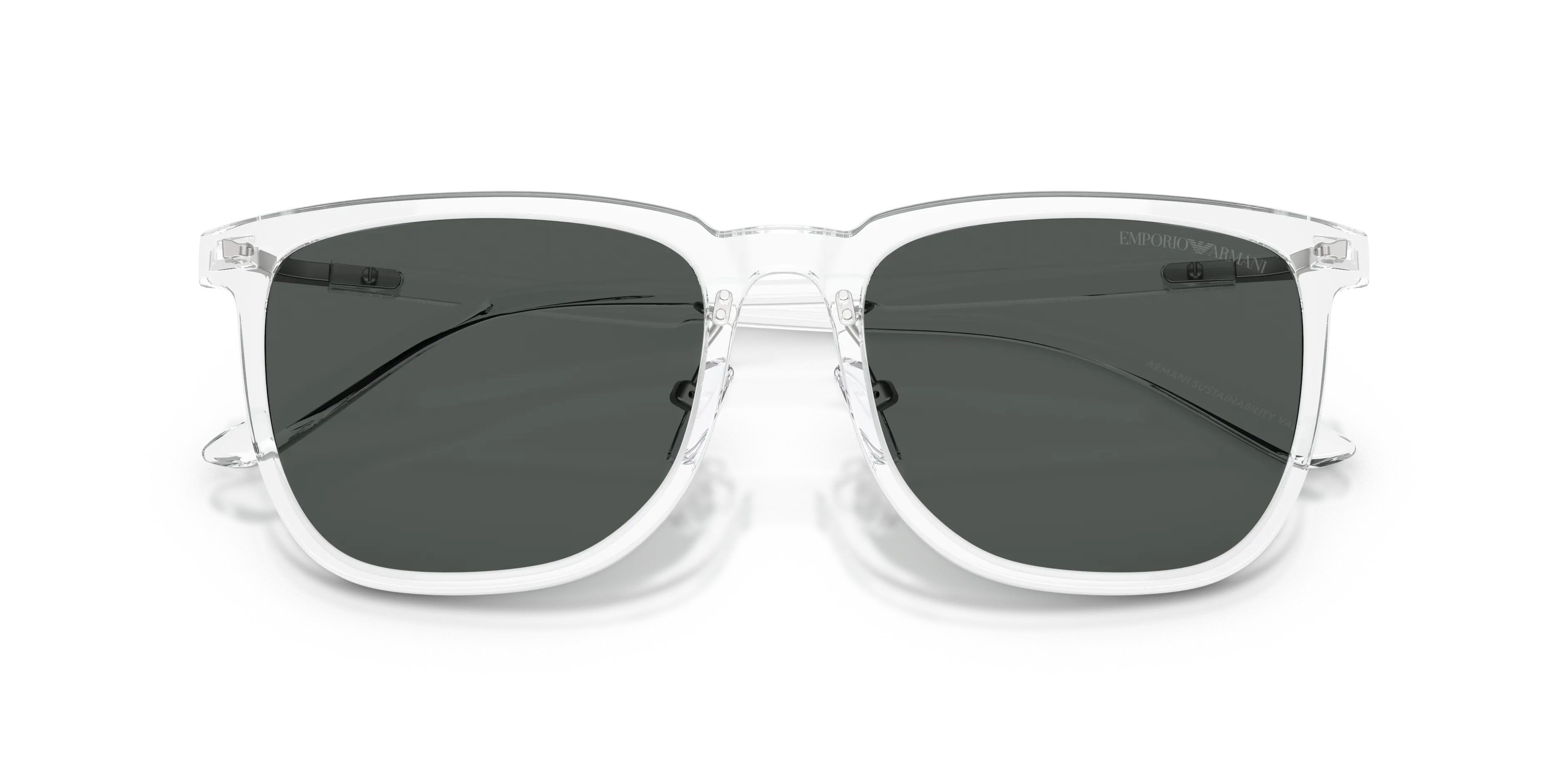 Emporio Armani EA4255D 634487 Occhiali da sole Iniettato Trasparente Grigio Geometrica Normale - immagine 2