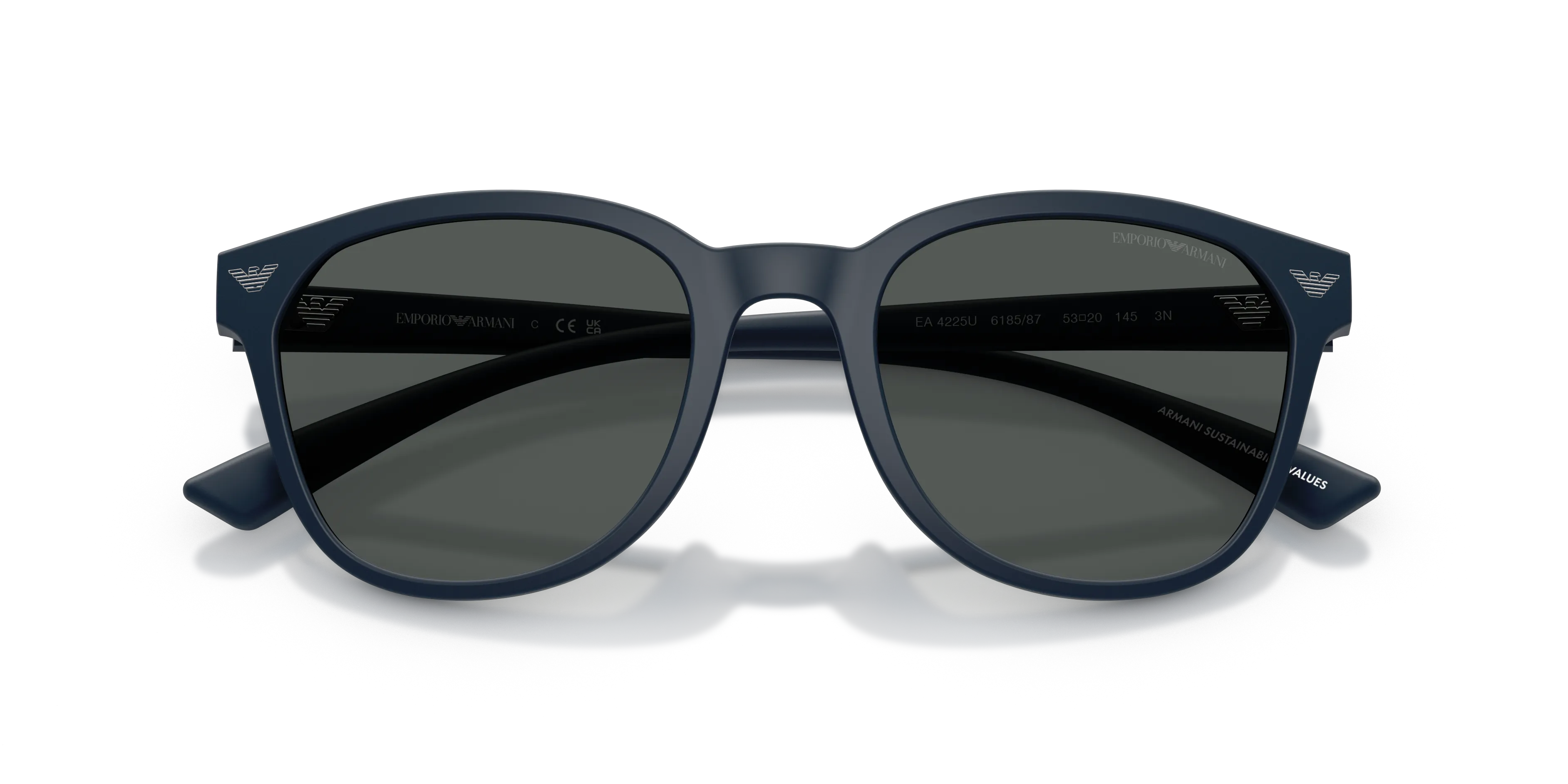 Emporio Armani EA4225U 618587 Occhiali da sole Iniettato Blu Grigio Pantos Normale - immagine 2