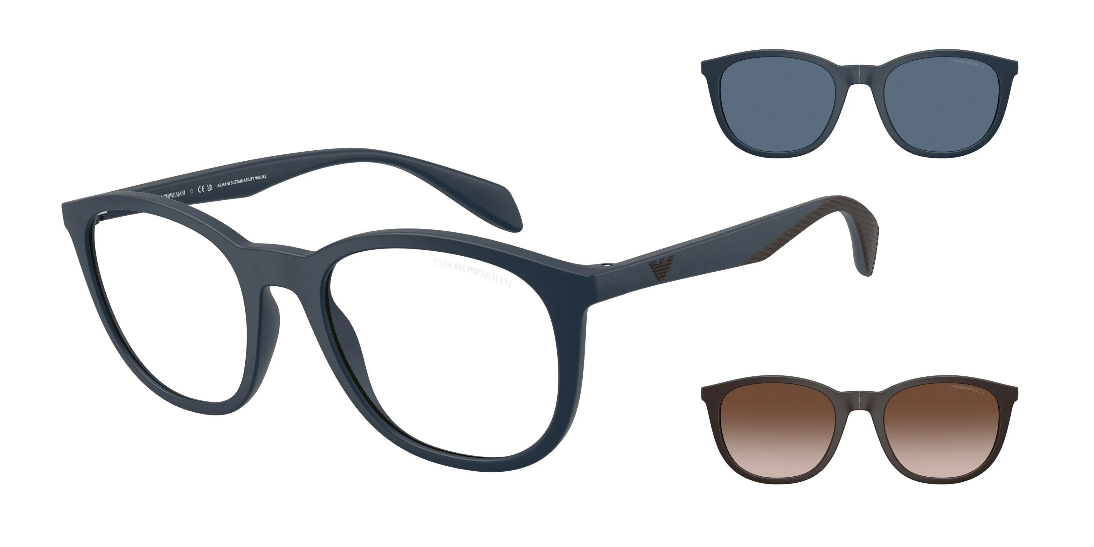 Emporio Armani EA4211 61851W Occhiali da sole Iniettato Blu Trasparente Pantos Normale - immagine 1