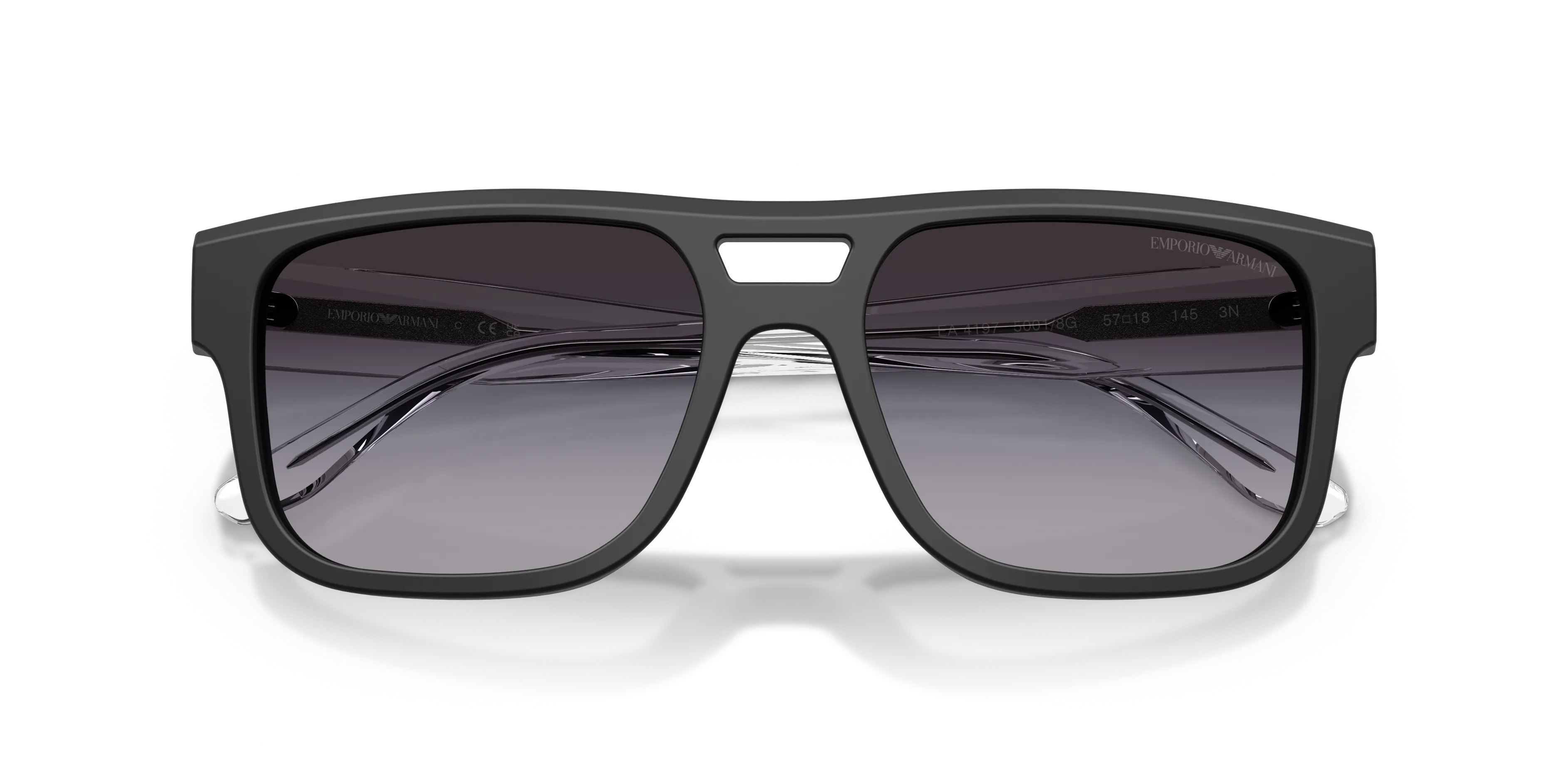 Emporio Armani EA4197 50018G Occhiali da sole Acetato Nero Grigio Pillow Normale Sfumato - immagine 2