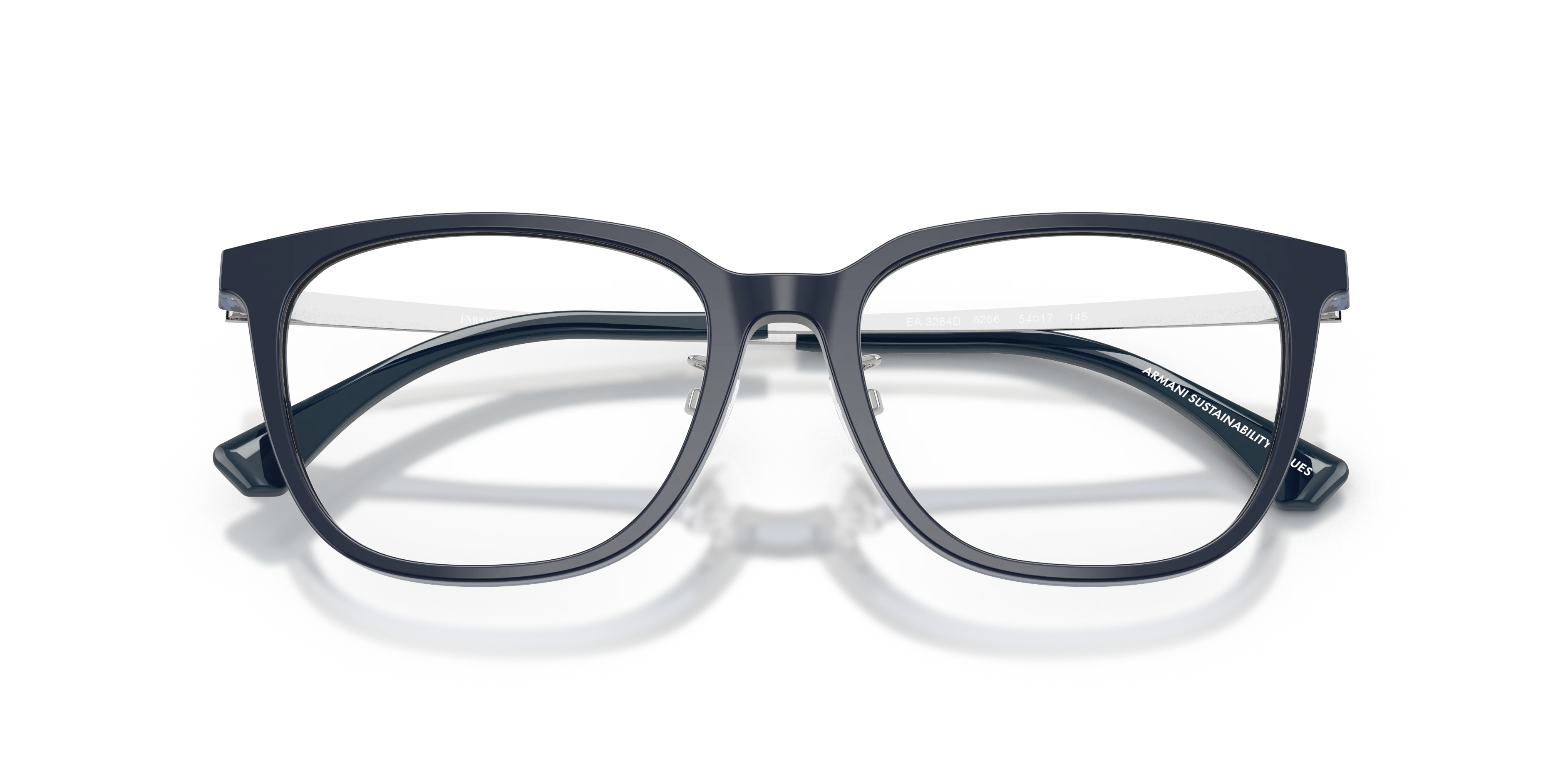 Emporio Armani EA3284D 6256 Montature da vista Acetato Blu Trasparente Geometrica Normale - immagine 2