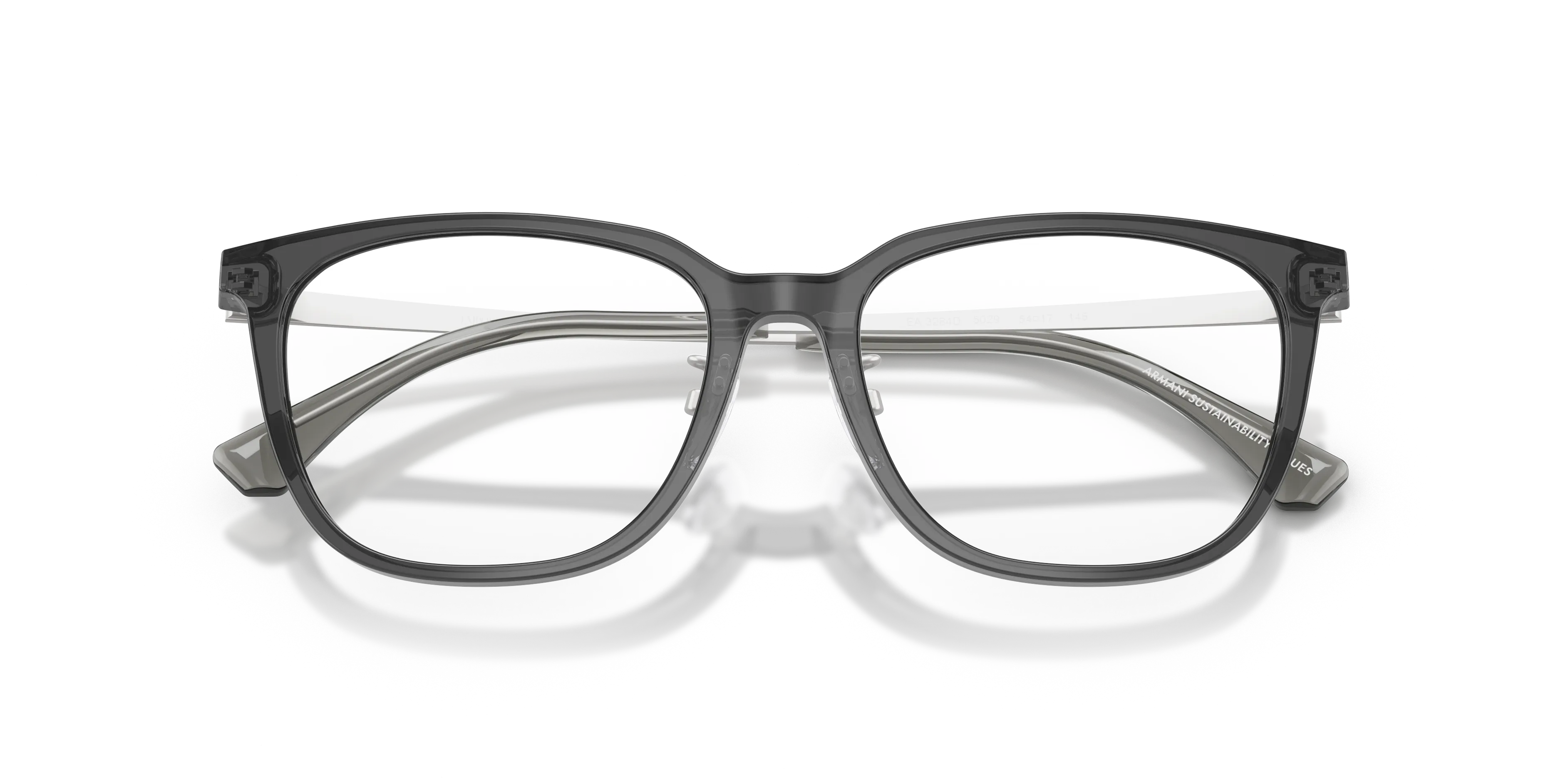 Emporio Armani EA3284D 5029 Montature da vista Acetato Grigio Trasparente Geometrica Normale - immagine 2