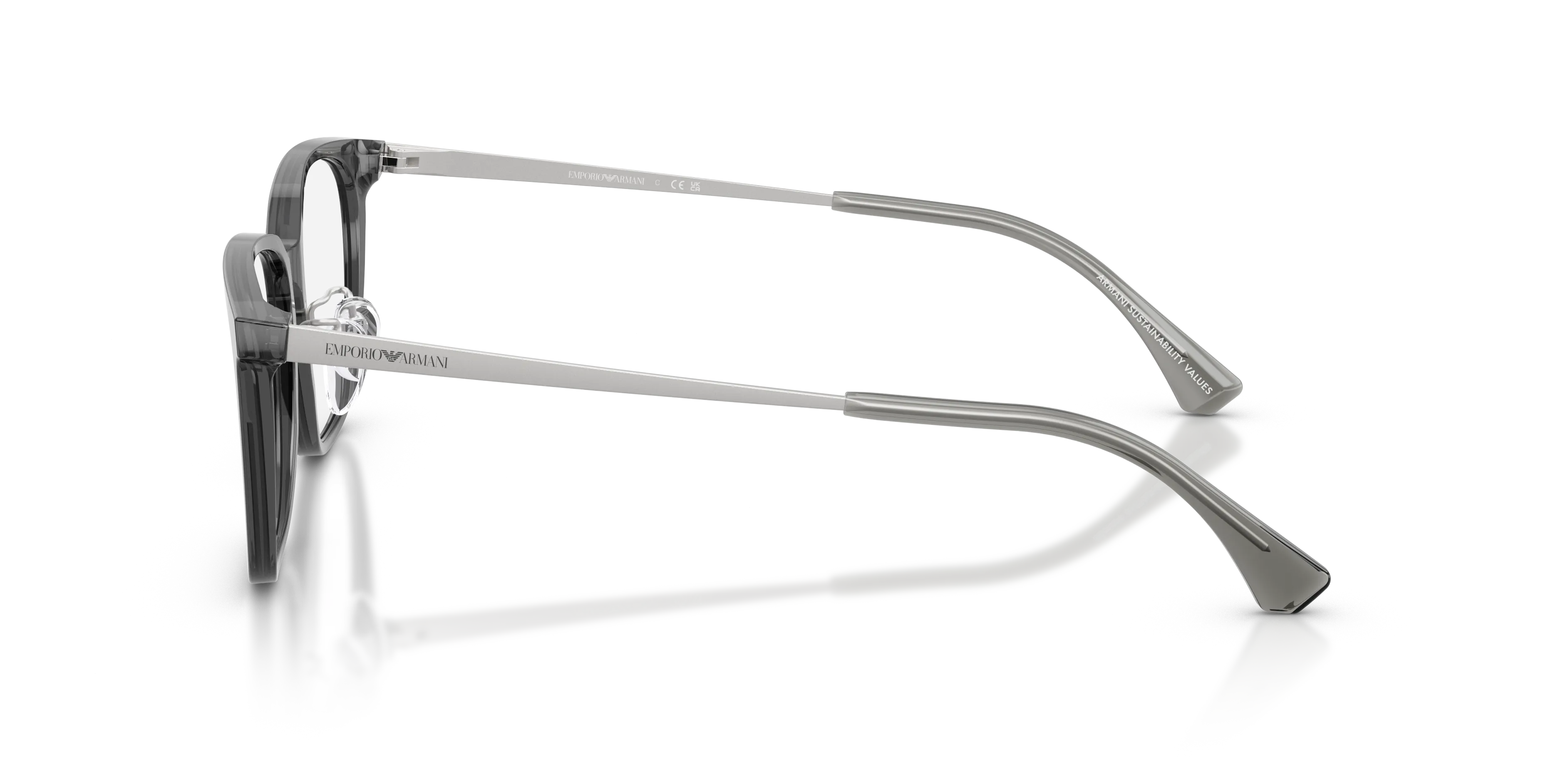 Emporio Armani EA3284D 5029 Montature da vista Acetato Grigio Trasparente Geometrica Normale - immagine 4