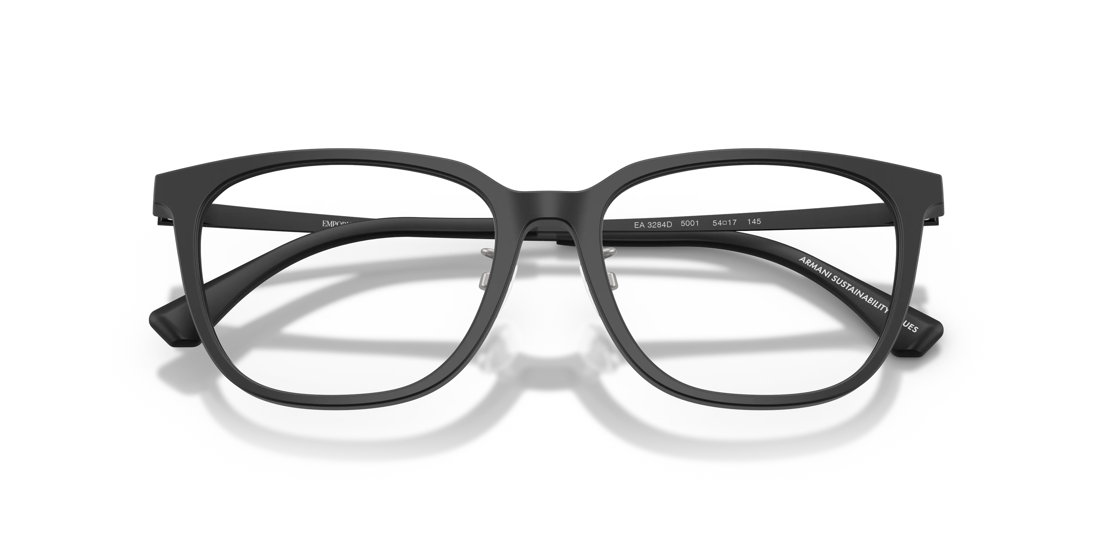Emporio Armani EA3284D 5001 Montature da vista Acetato Nero Trasparente Geometrica Normale - immagine 2