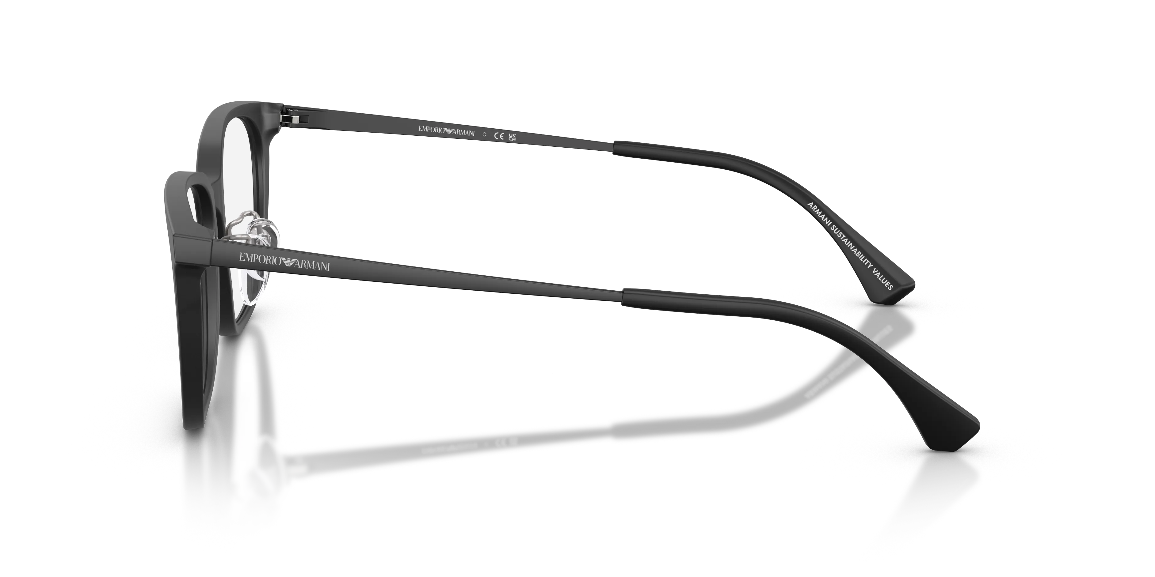 Emporio Armani EA3284D 5001 Montature da vista Acetato Nero Trasparente Geometrica Normale - immagine 4