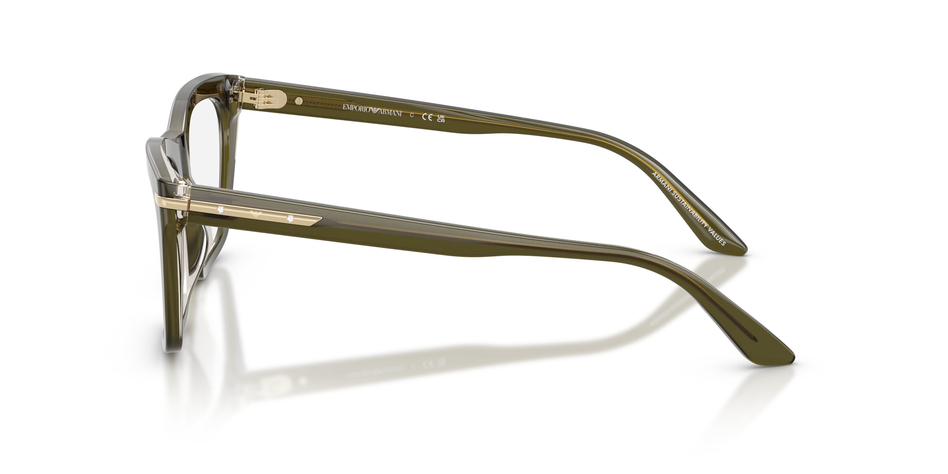 Emporio Armani EA3283BU 6378 Montature da vista Acetato Verde Trasparente Cat Eye Normale - immagine 4