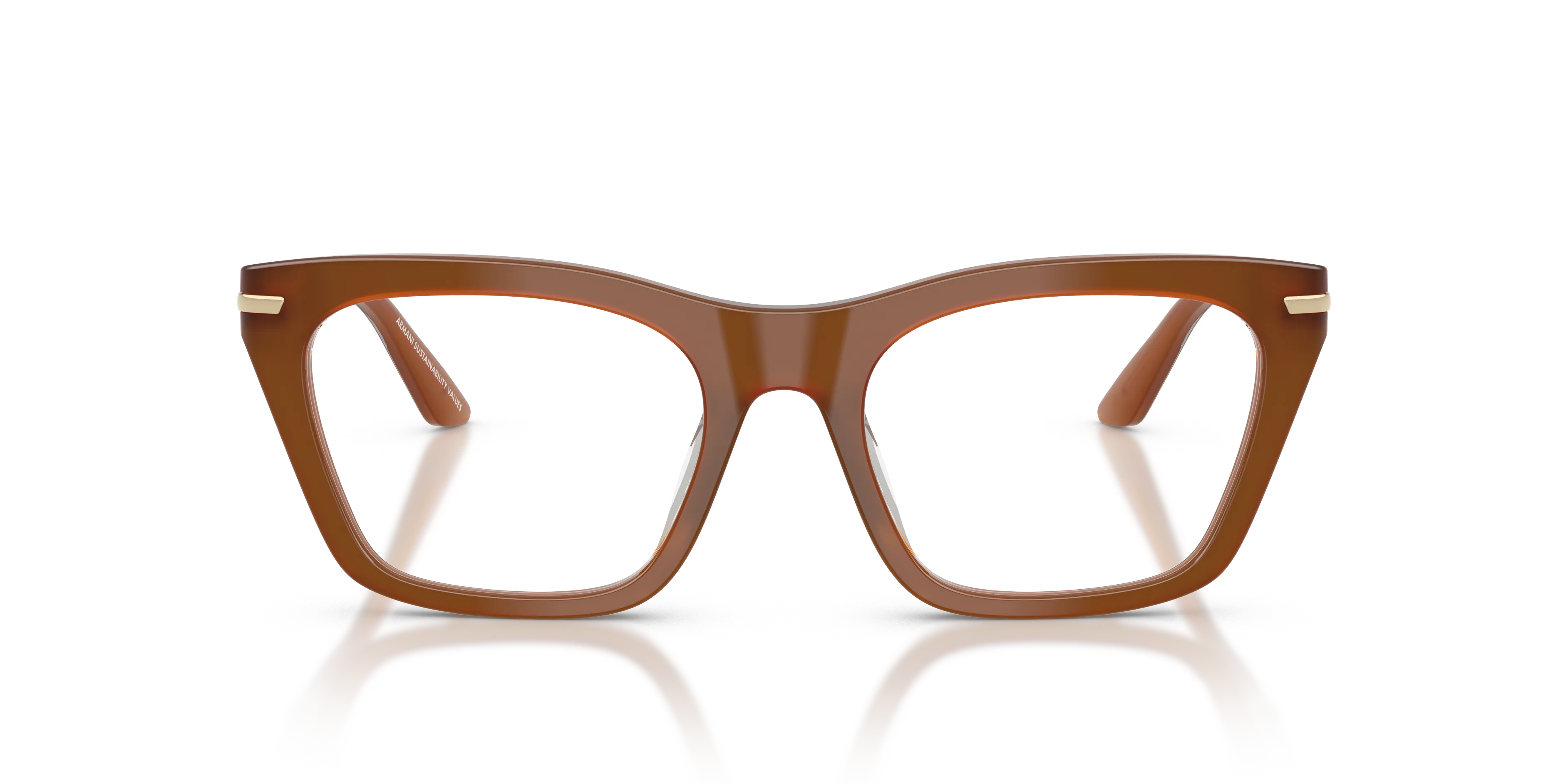 Emporio Armani EA3283BU 6376 Montature da vista Acetato Marrone Trasparente Cat Eye Normale - immagine 3