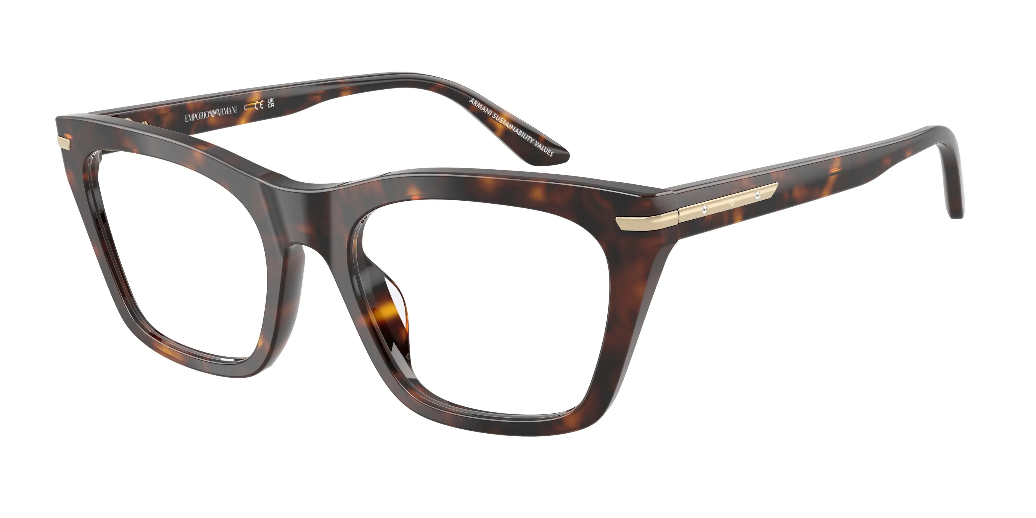Emporio Armani EA3283BU 5026 Montature da vista Acetato Tartaruga Trasparente Cat Eye Normale - immagine 1