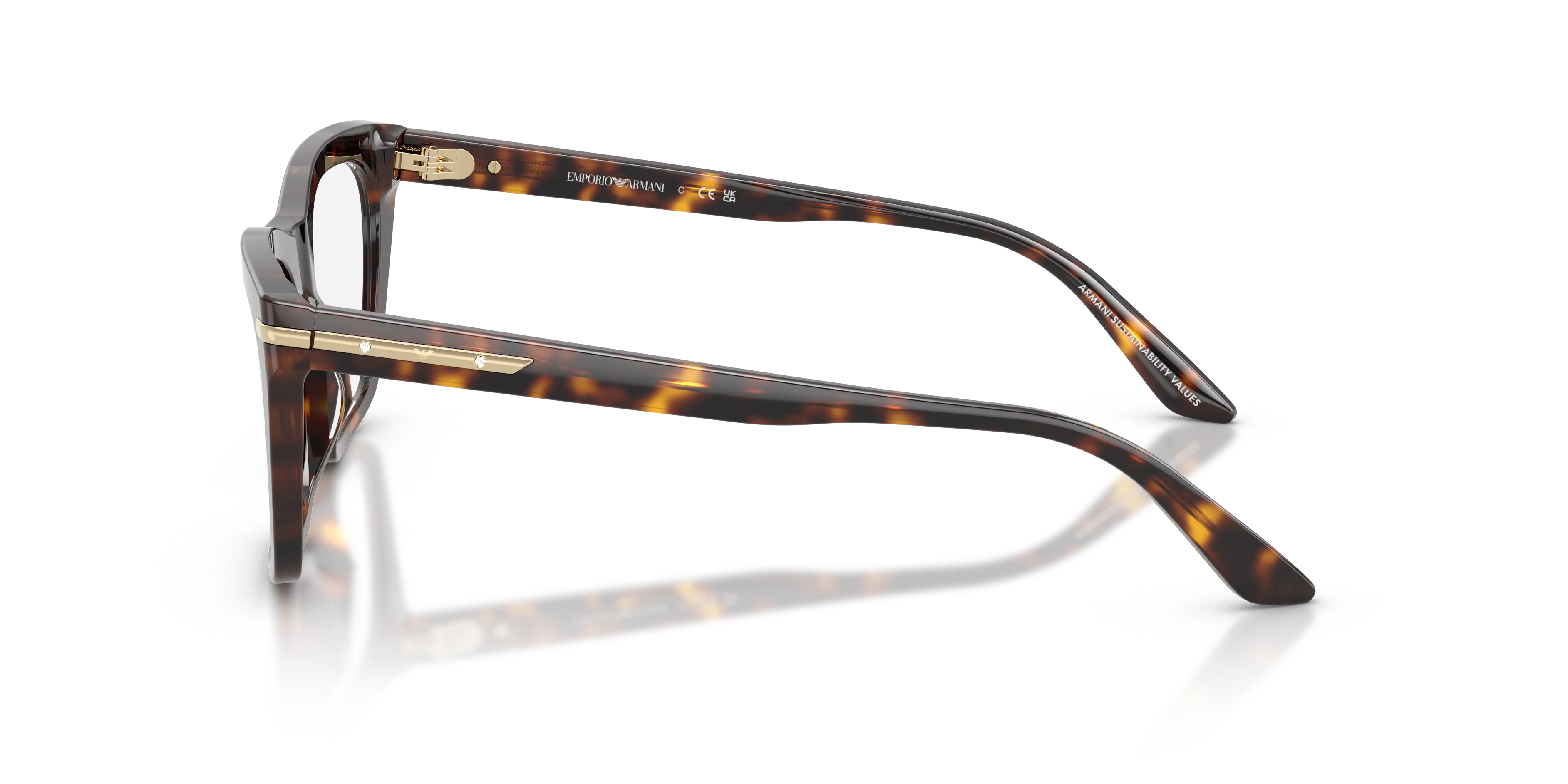 Emporio Armani EA3283BU 5026 Montature da vista Acetato Tartaruga Trasparente Cat Eye Normale - immagine 4