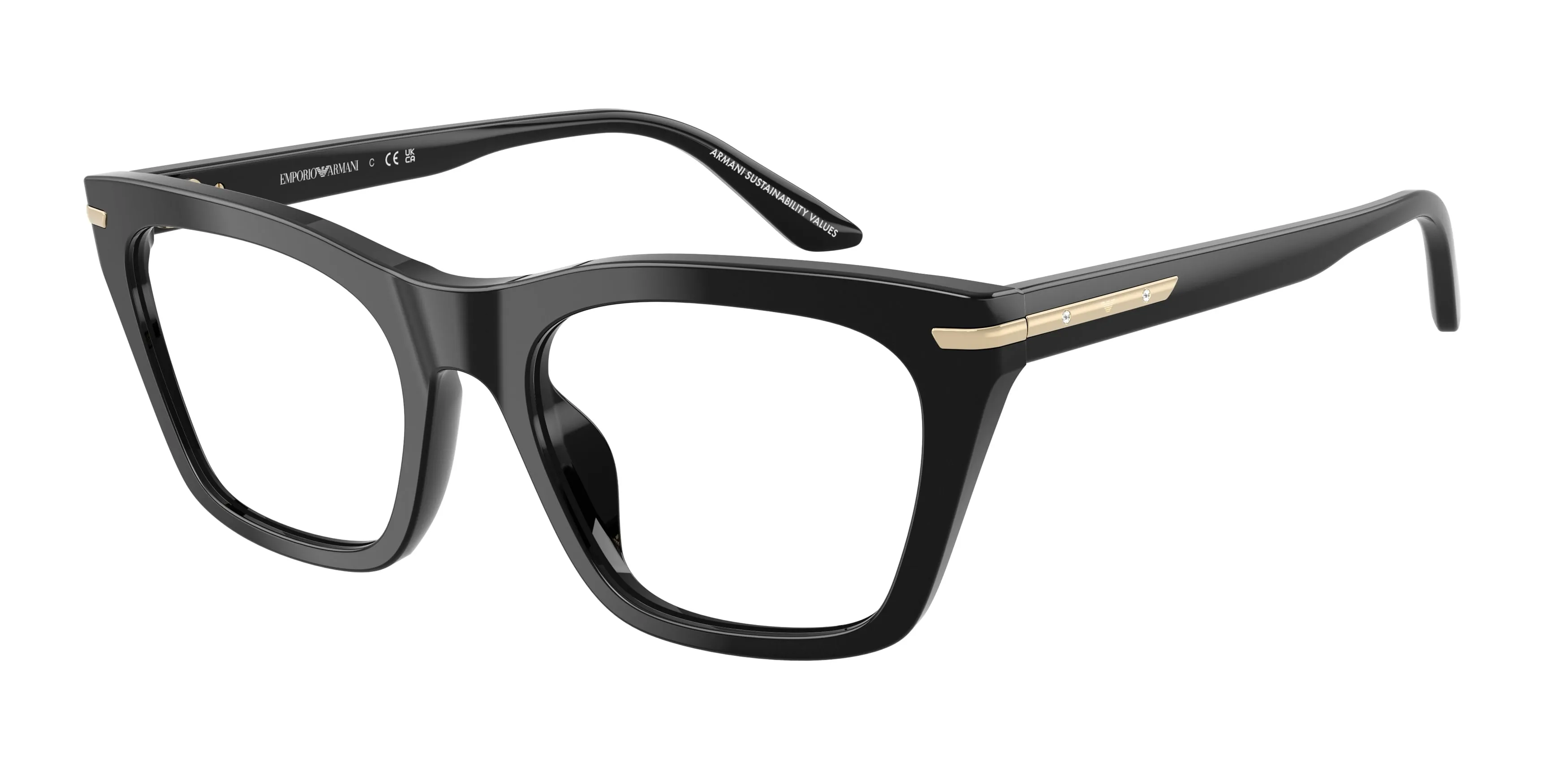 Emporio Armani EA3283BU 5017 Montature da vista Acetato Nero Trasparente Cat Eye Normale - immagine 1