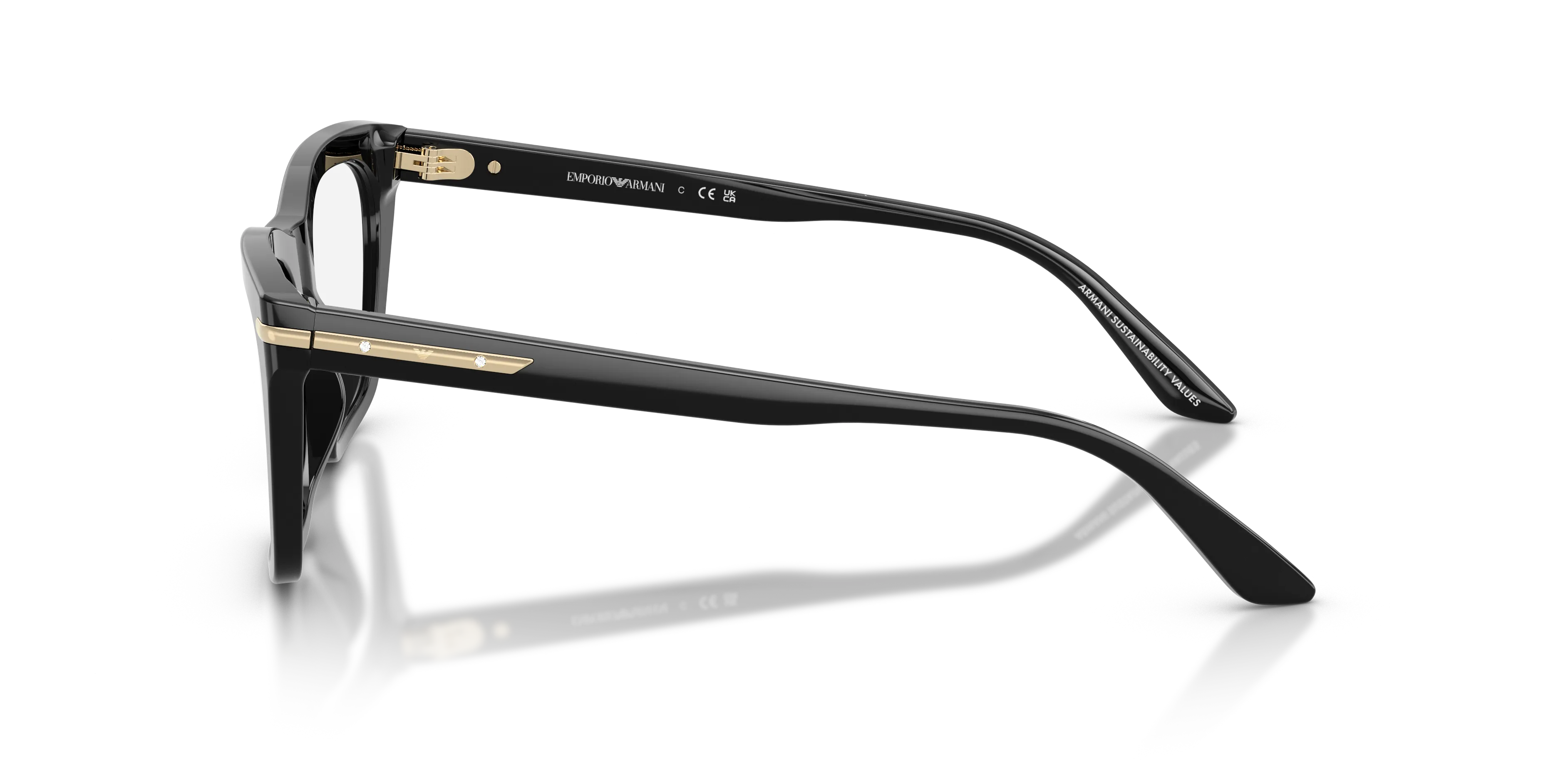 Emporio Armani EA3283BU 5017 Montature da vista Acetato Nero Trasparente Cat Eye Normale - immagine 4