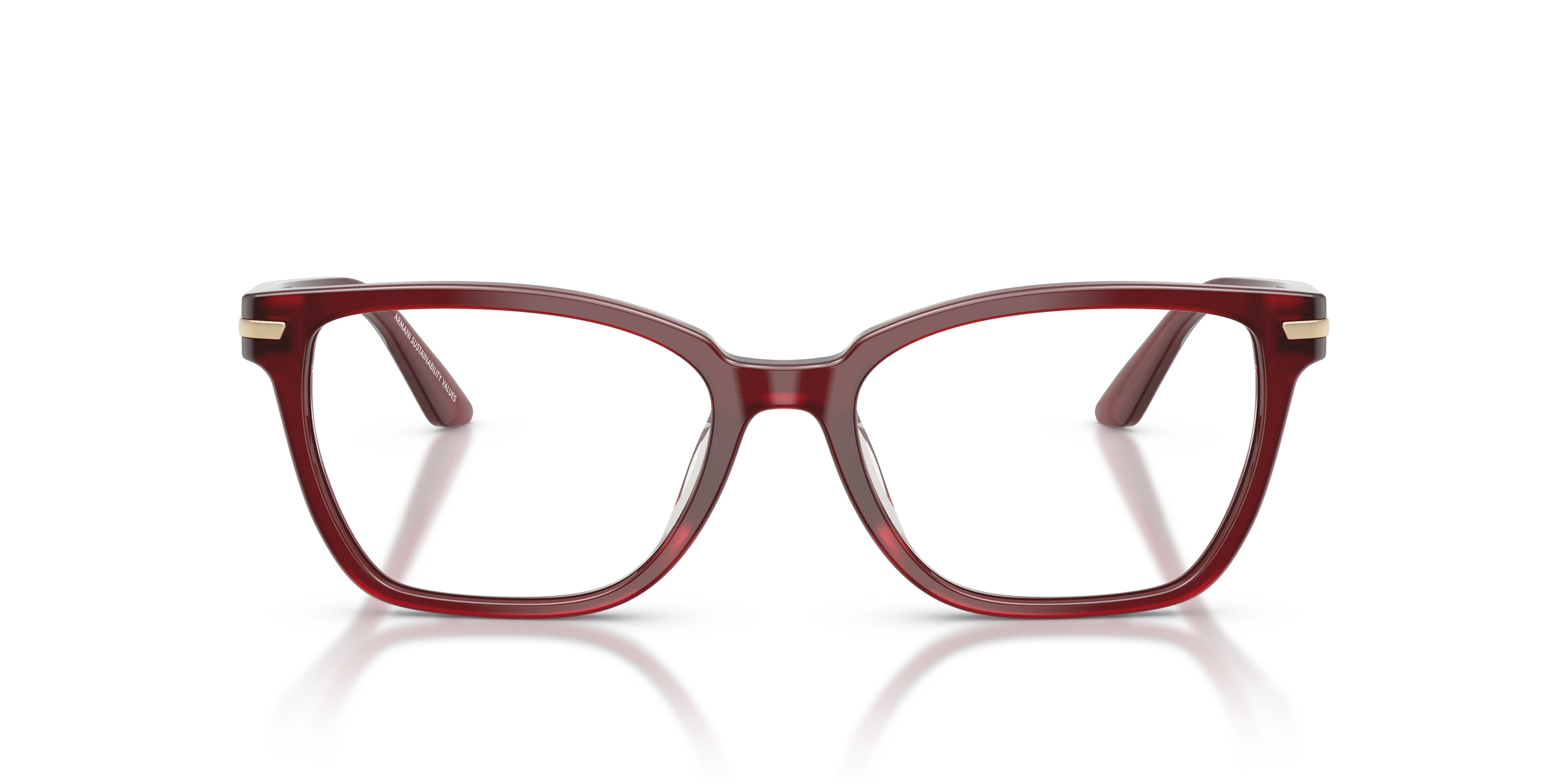 Emporio Armani EA3282BU 6377 Montature da vista Acetato Rosso Trasparente Cat Eye Normale - immagine 3