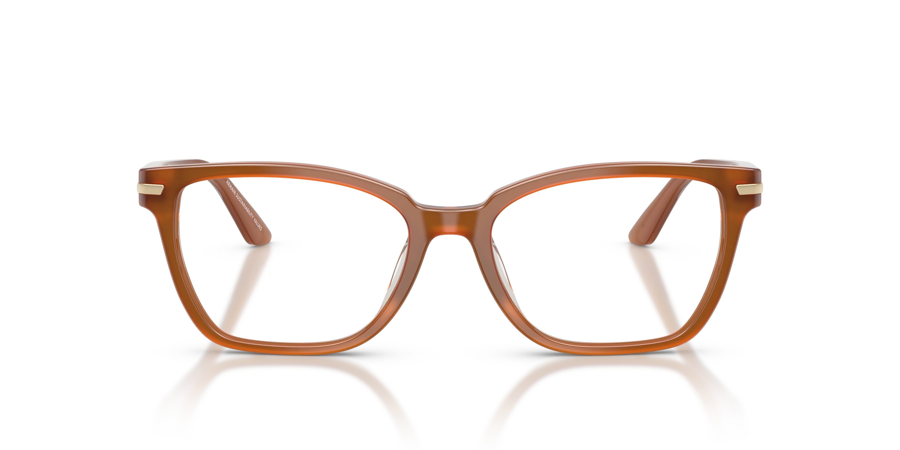 Emporio Armani EA3282BU 6376 Montature da vista Acetato Marrone Trasparente Cat Eye Normale - immagine 3