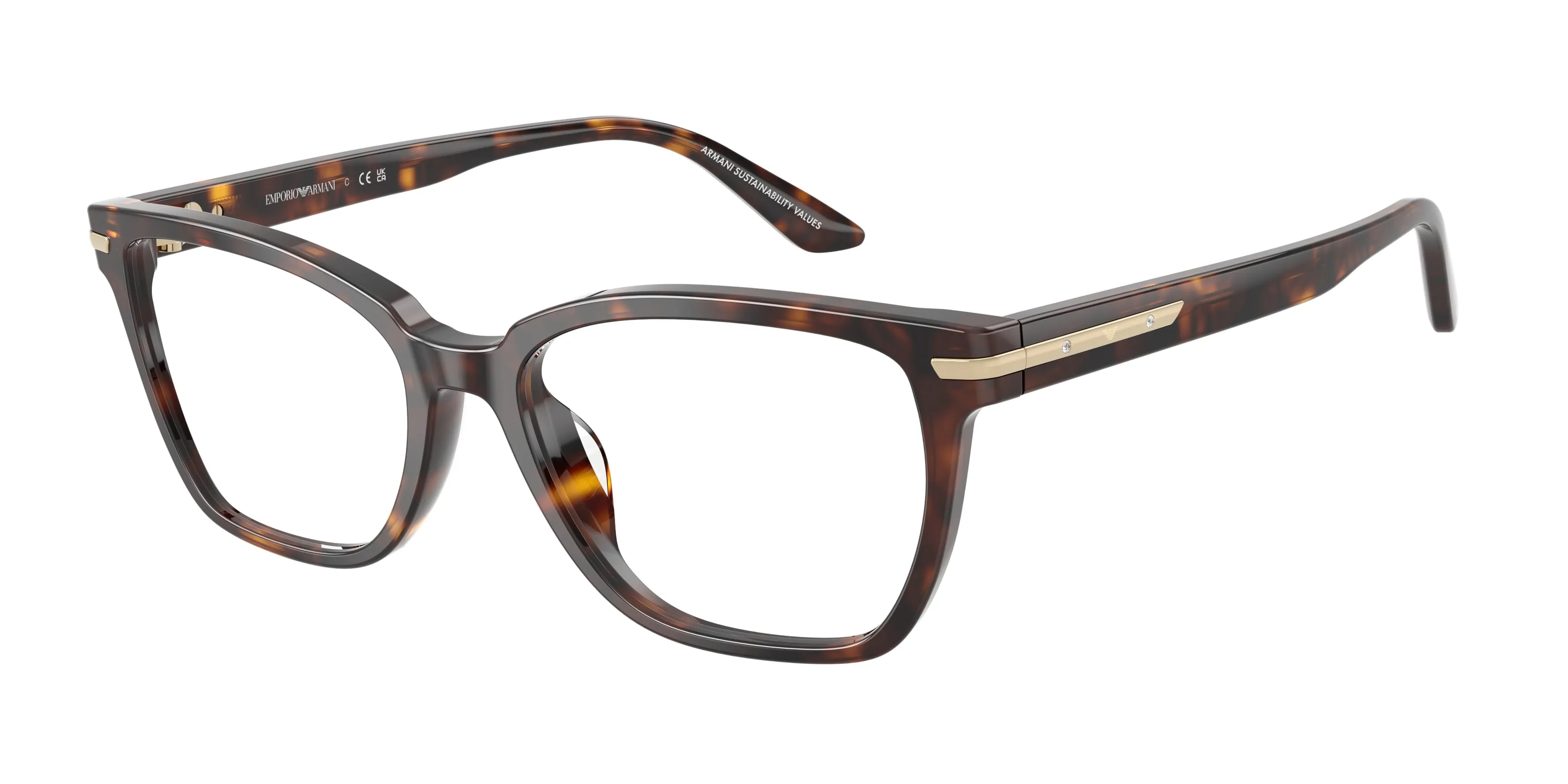 Emporio Armani EA3282BU 5026 Montature da vista Acetato Tartaruga Trasparente Cat Eye Normale - immagine 1