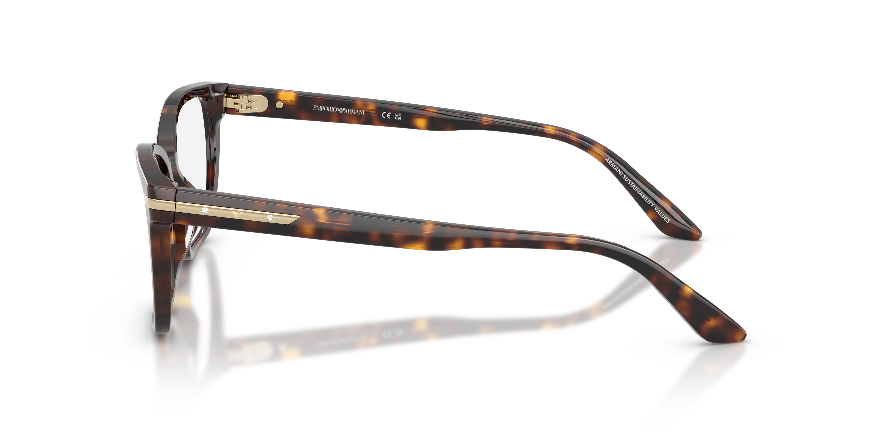 Emporio Armani EA3282BU 5026 Montature da vista Acetato Tartaruga Trasparente Cat Eye Normale - immagine 4