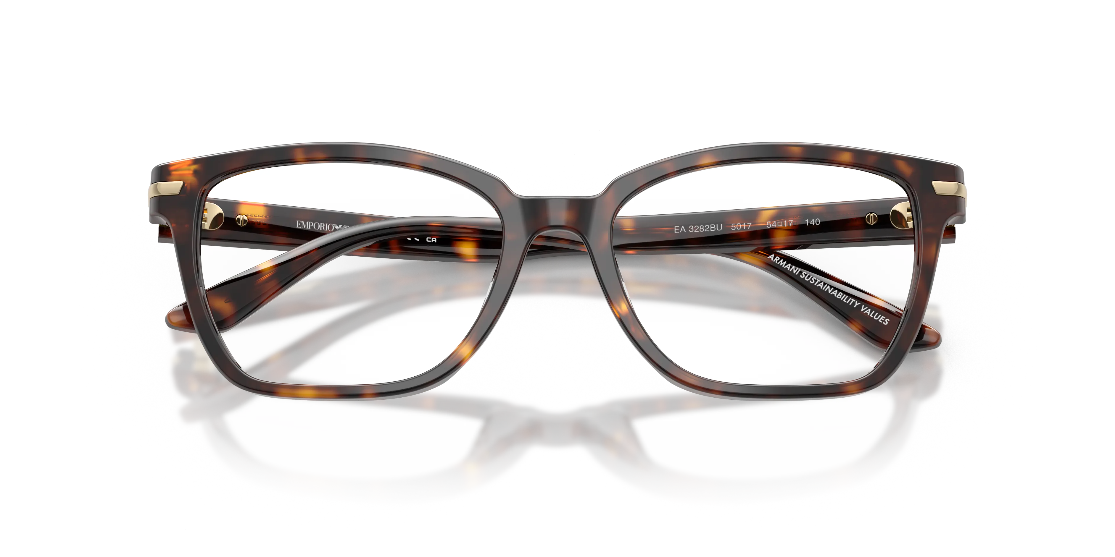 Emporio Armani EA3282BU 5026 Montature da vista Acetato Tartaruga Trasparente Cat Eye Normale - immagine 2