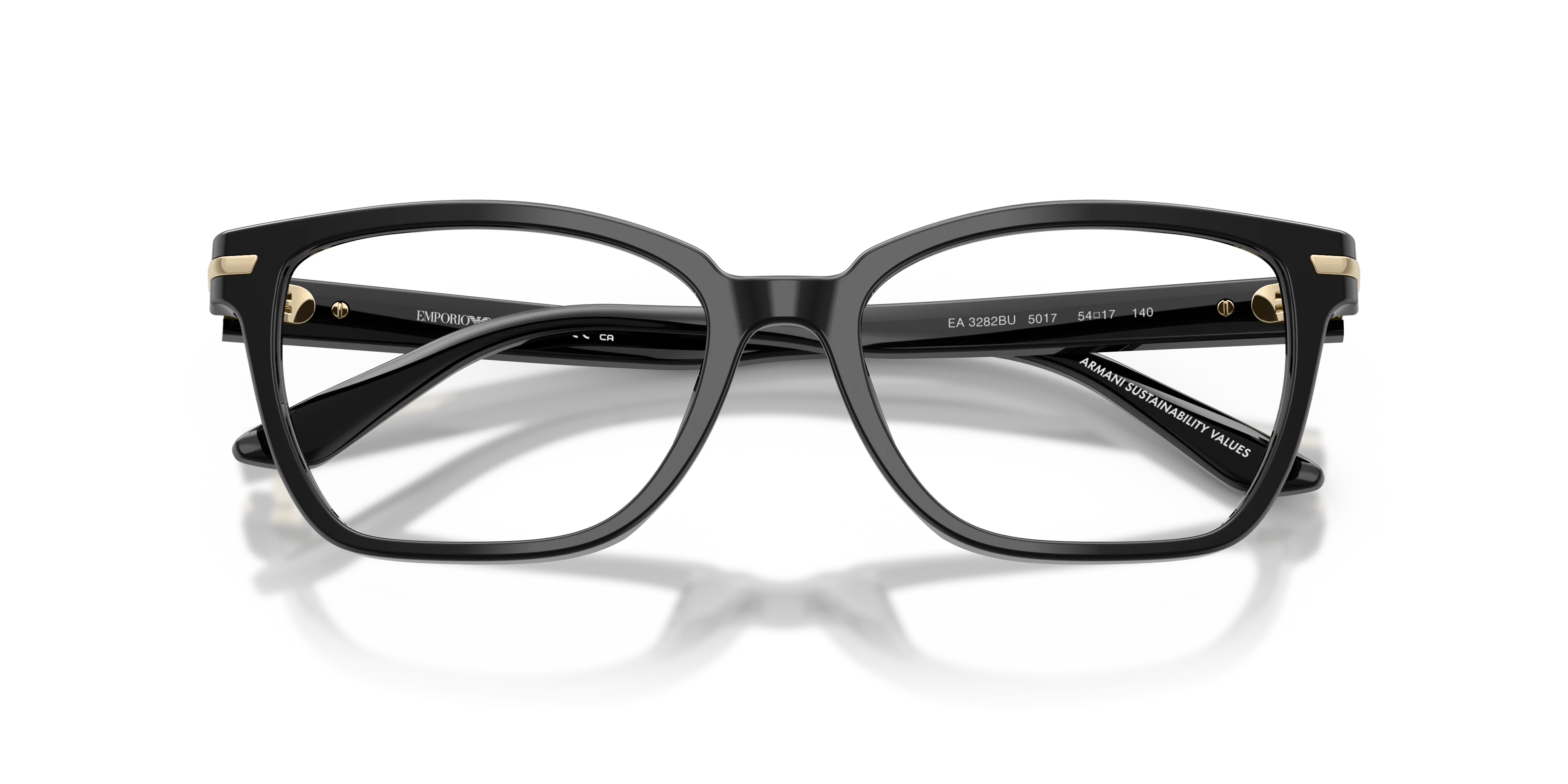 Emporio Armani EA3282BU 5017 Montature da vista Acetato Nero Trasparente Cat Eye Normale - immagine 2