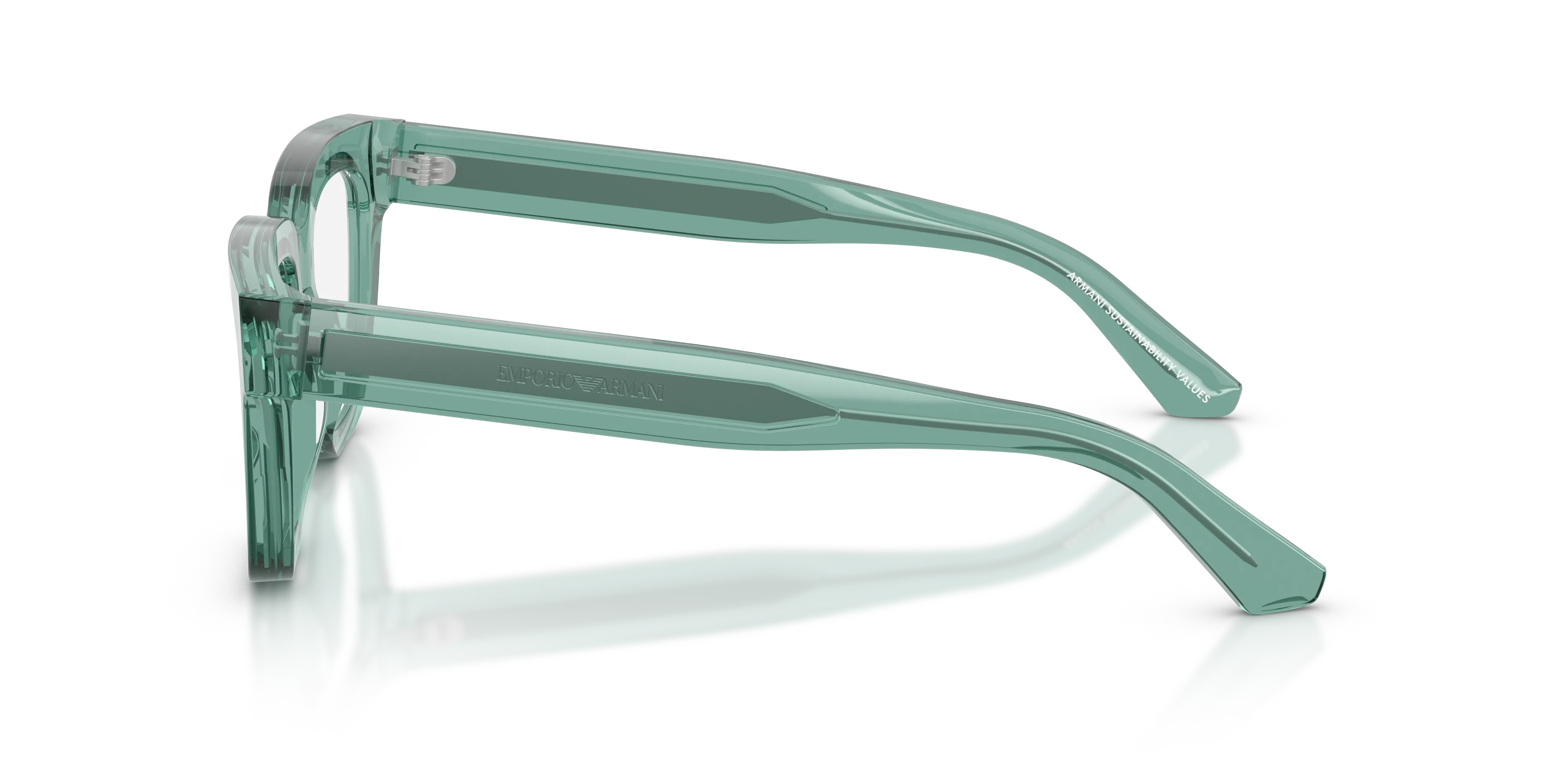 Emporio Armani EA3281 6365 Montature da vista Acetato Verde Trasparente Geometrica Normale - immagine 4