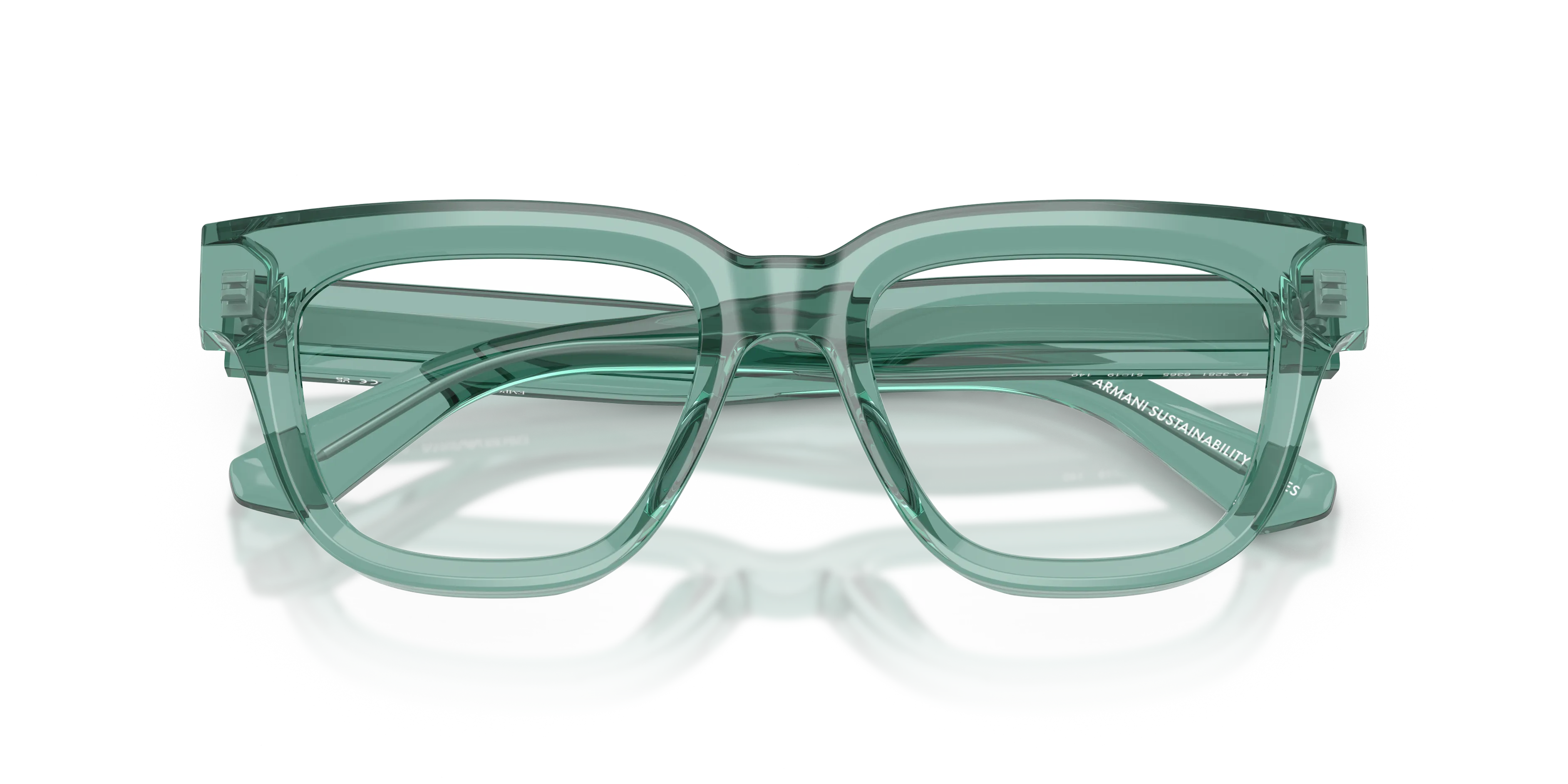 Emporio Armani EA3281 6365 Montature da vista Acetato Verde Trasparente Geometrica Normale - immagine 2