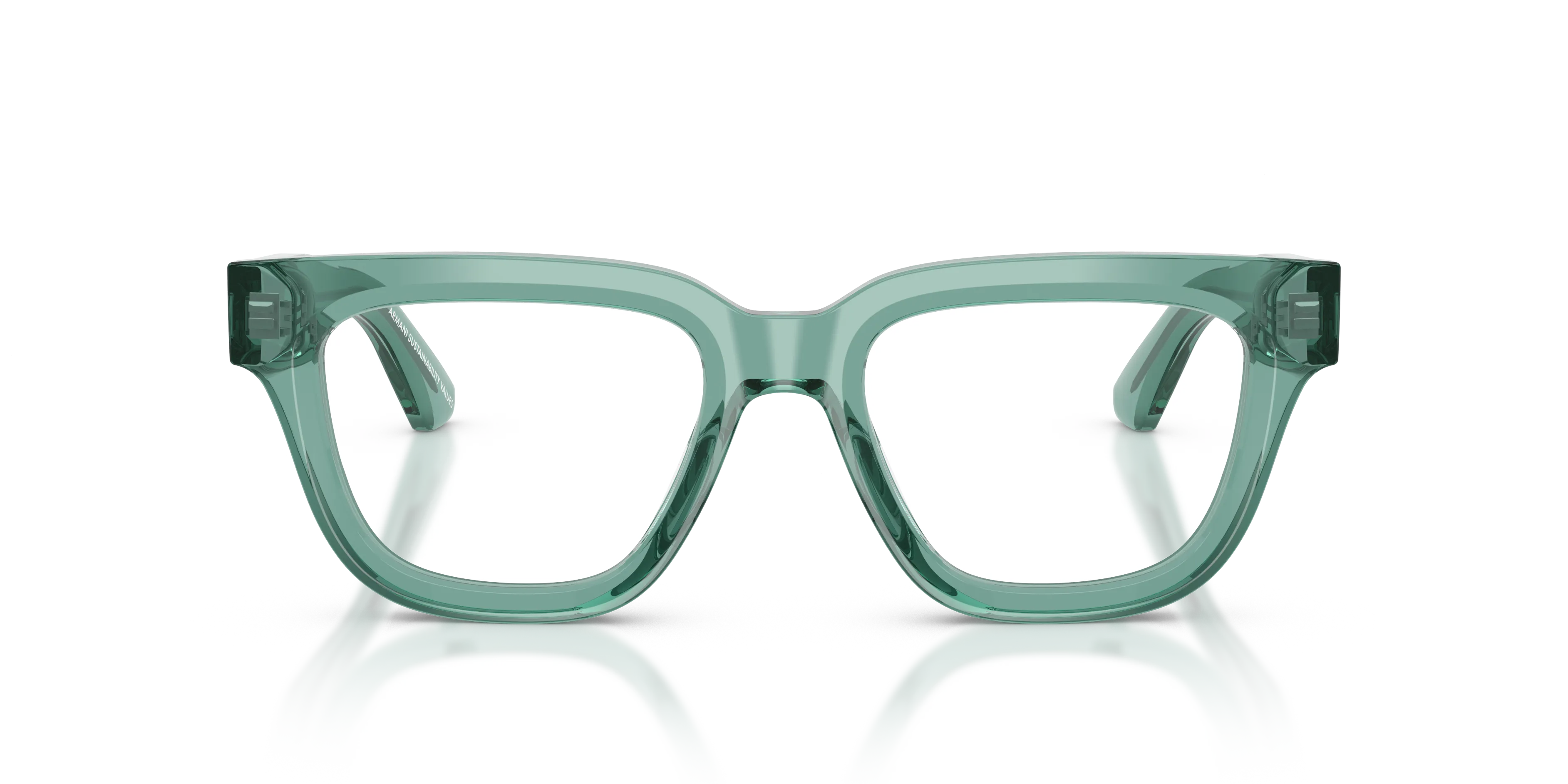 Emporio Armani EA3281 6365 Montature da vista Acetato Verde Trasparente Geometrica Normale - immagine 3