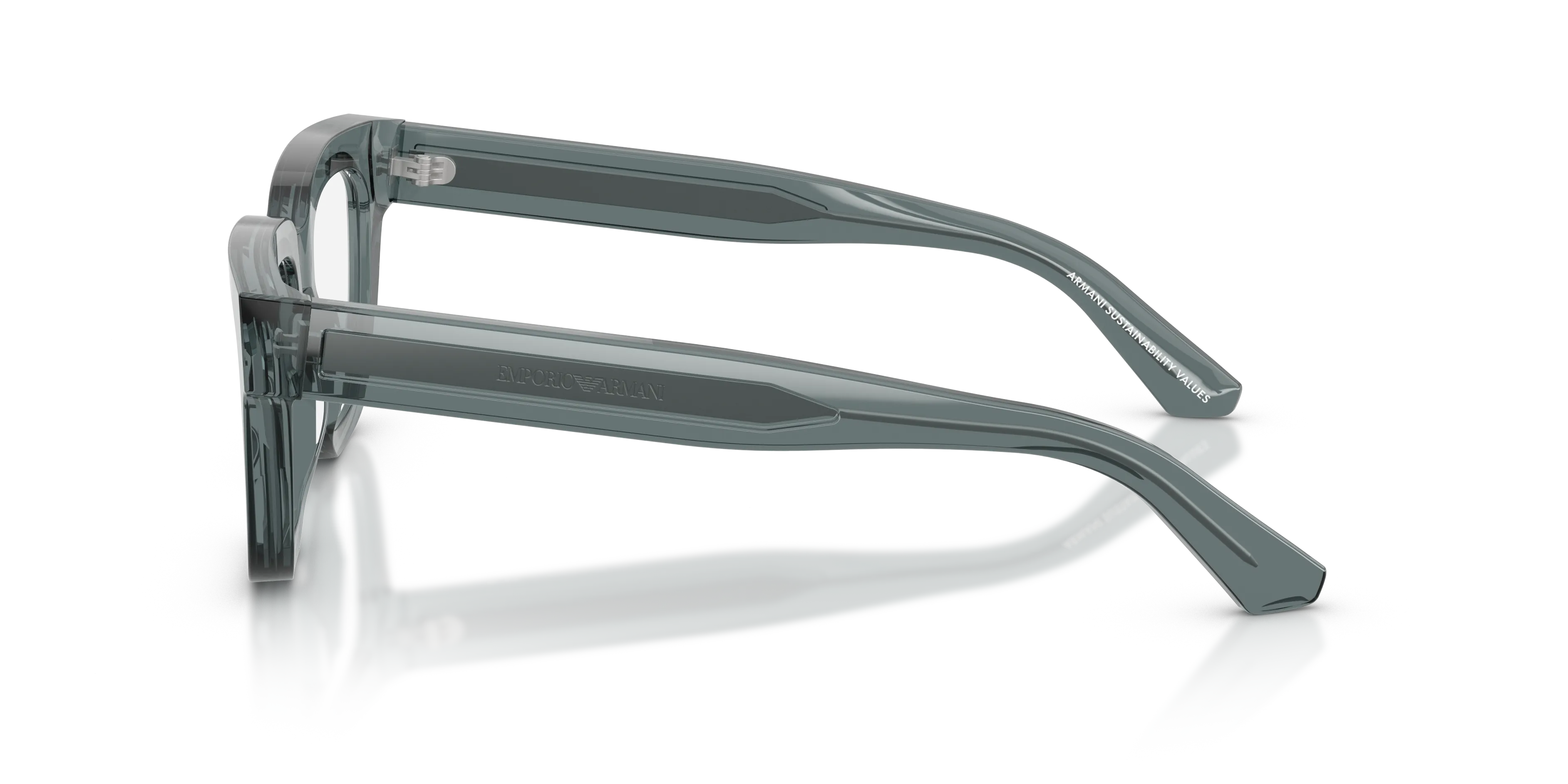 Emporio Armani EA3281 6364 Montature da vista Acetato Grigio Trasparente Geometrica Normale - immagine 4
