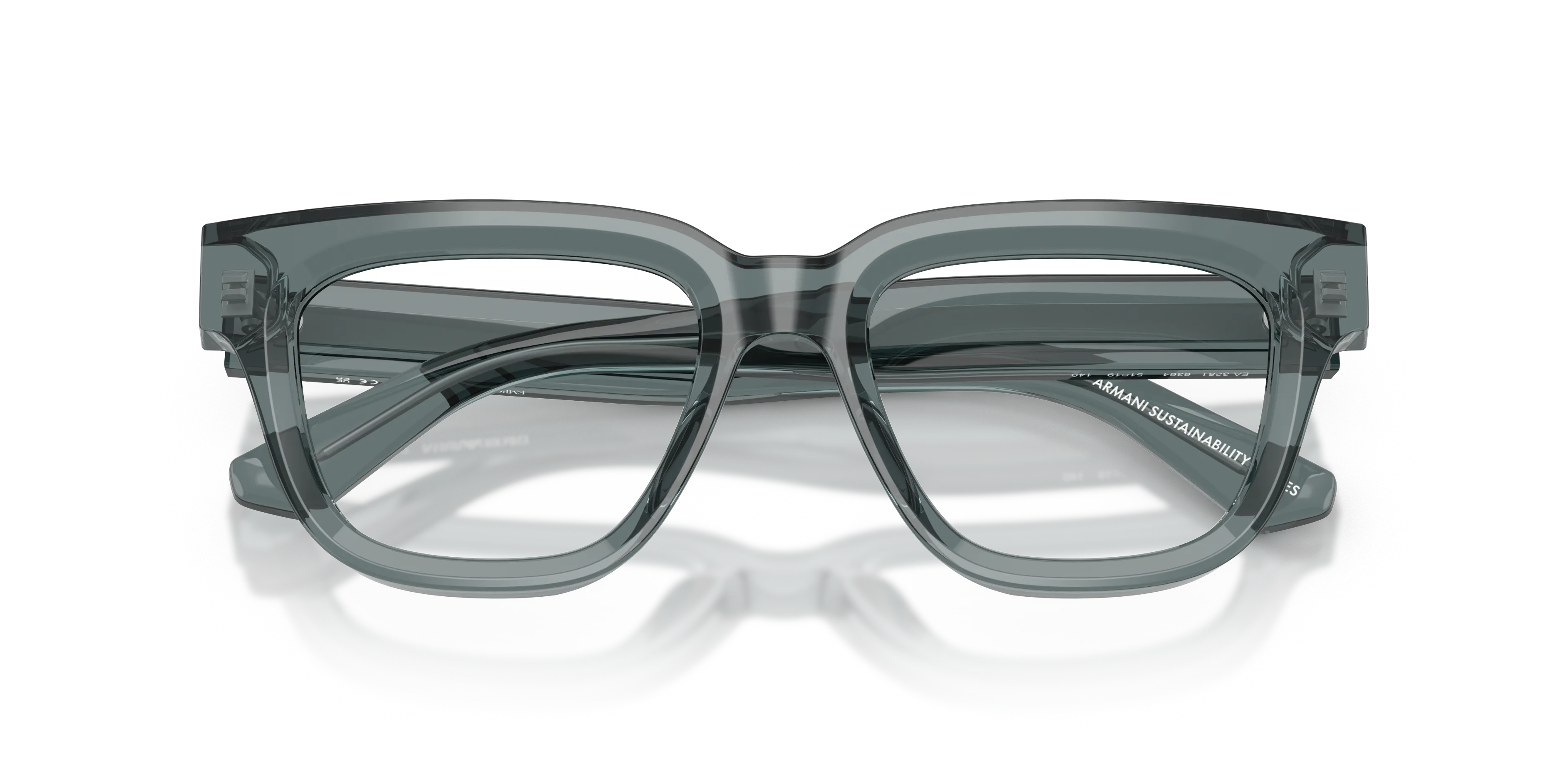 Emporio Armani EA3281 6364 Montature da vista Acetato Grigio Trasparente Geometrica Normale - immagine 2