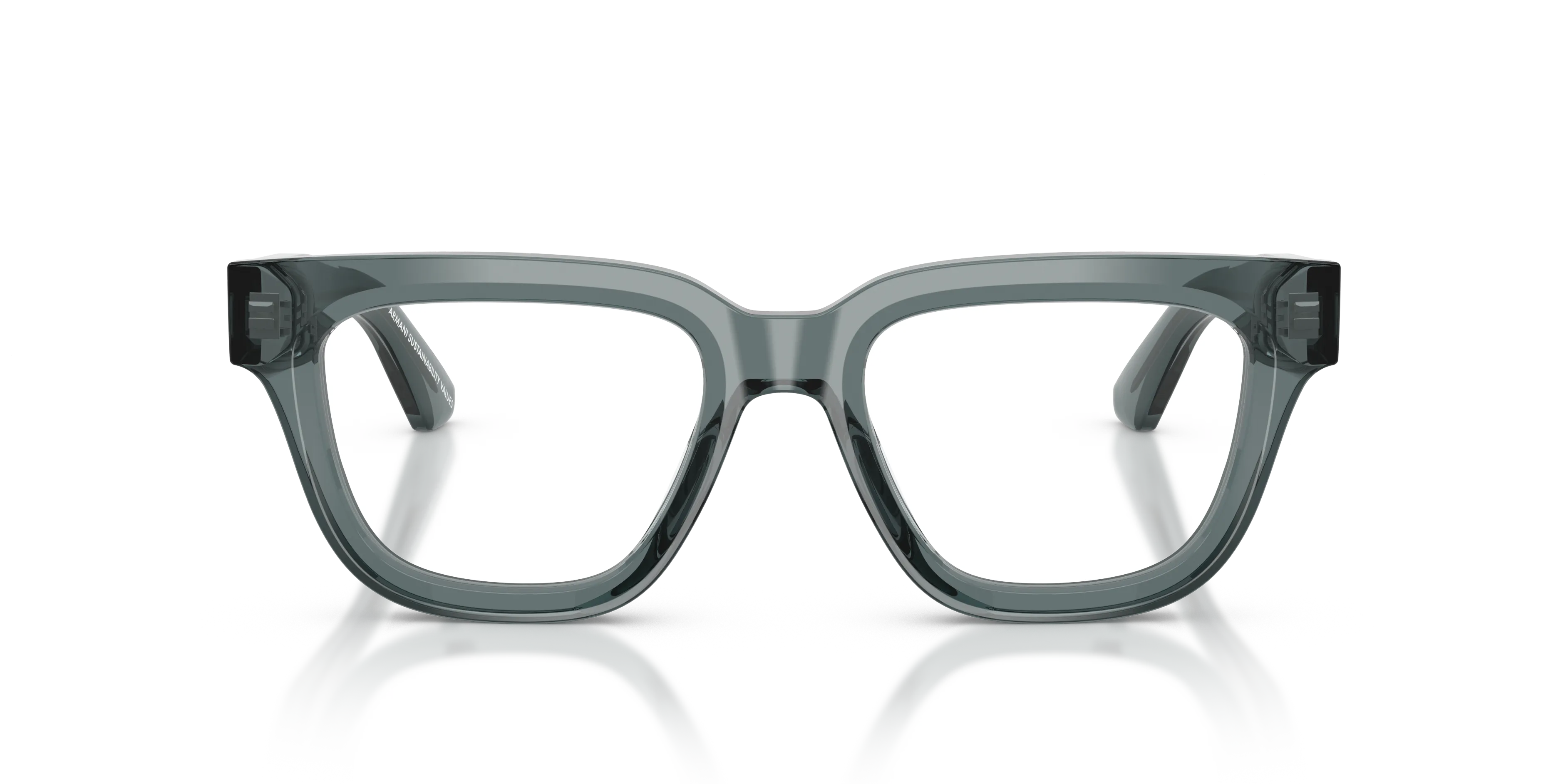 Emporio Armani EA3281 6364 Montature da vista Acetato Grigio Trasparente Geometrica Normale - immagine 3
