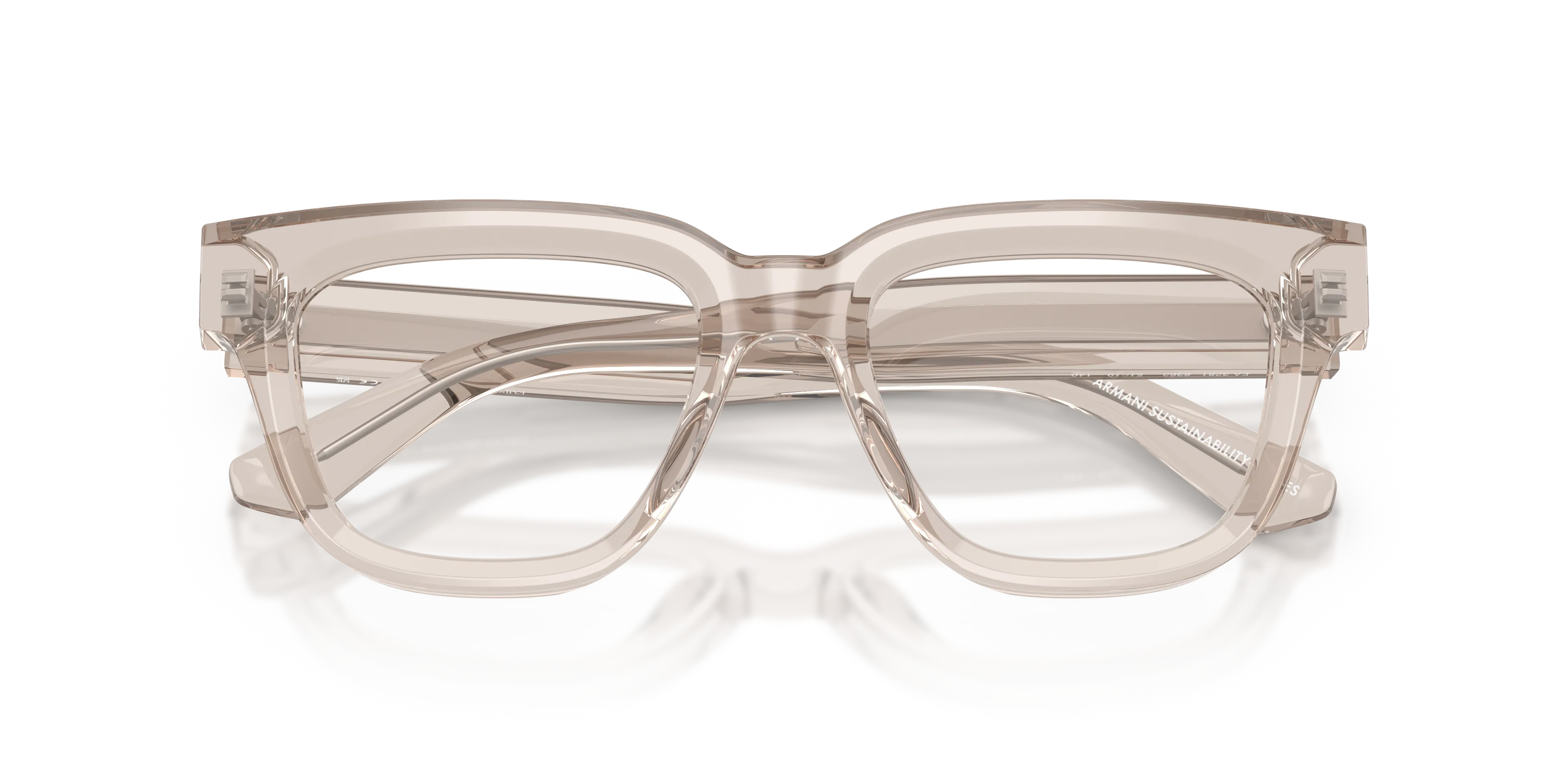 Emporio Armani EA3281 6363 Montature da vista Acetato Marrone Trasparente Geometrica Normale - immagine 2