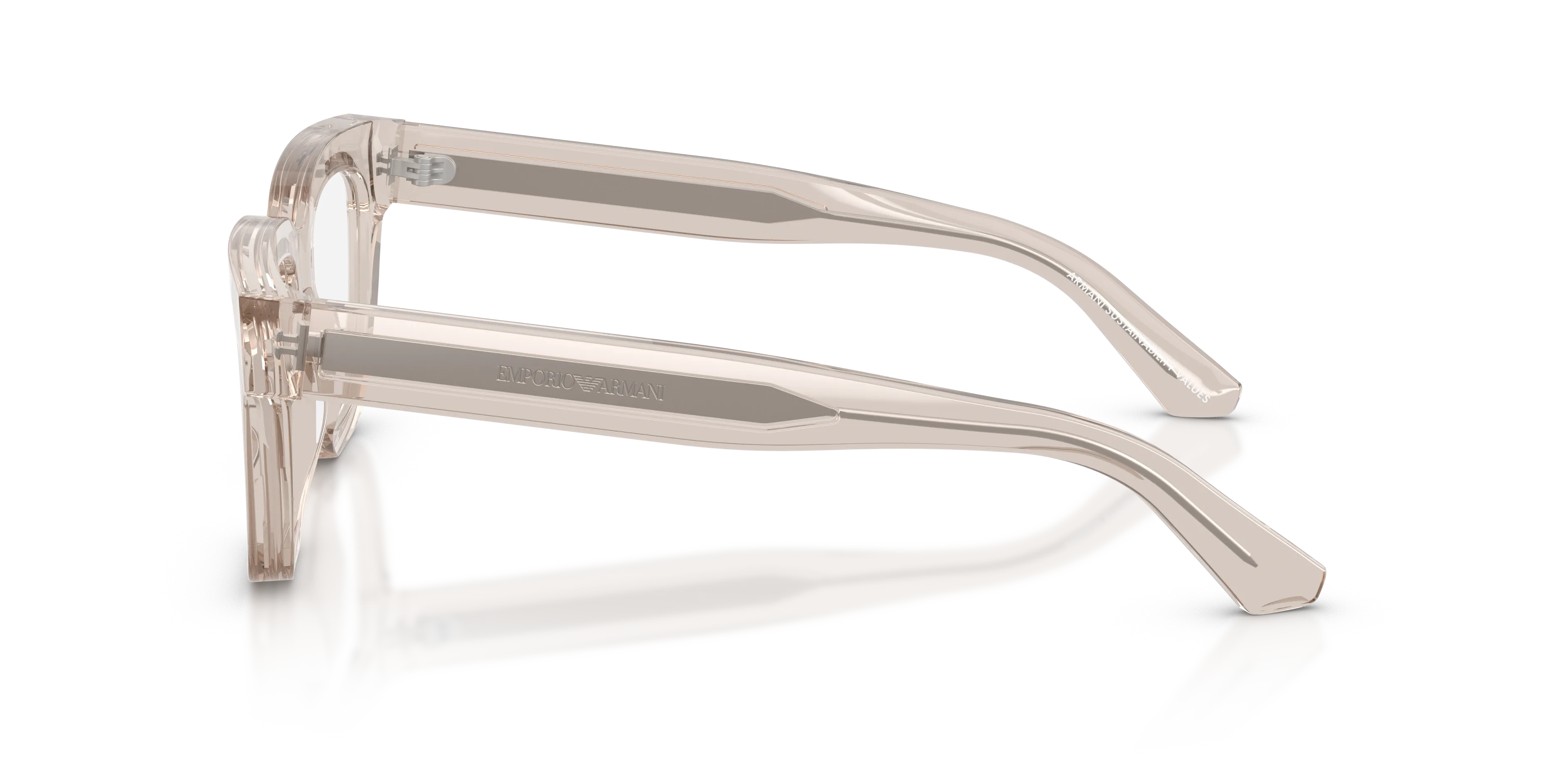 Emporio Armani EA3281 6363 Montature da vista Acetato Marrone Trasparente Geometrica Normale - immagine 4