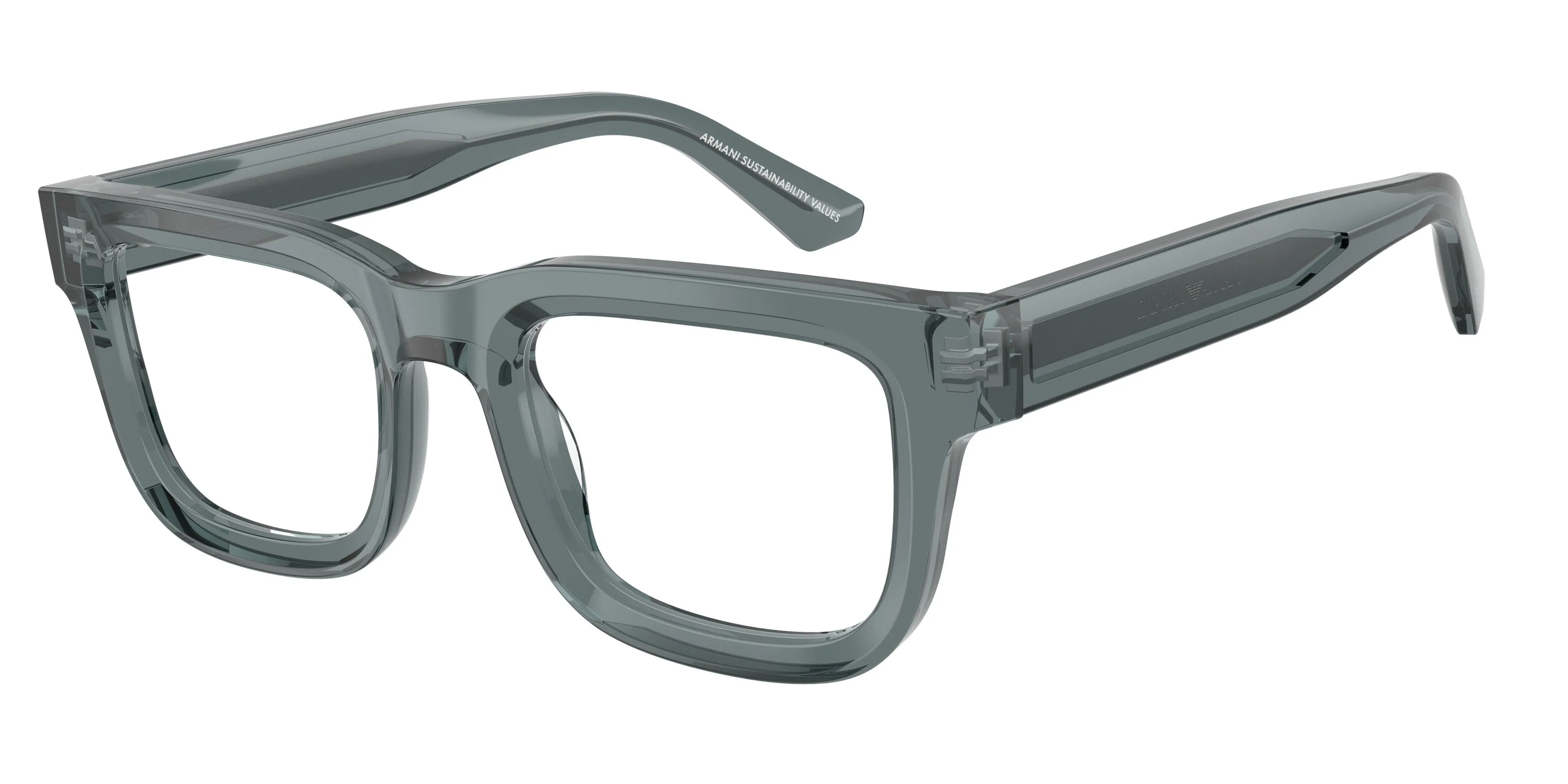 Emporio Armani EA3279 6364 Montature da vista Acetato Grigio Trasparente Squadrata Normale - immagine 1