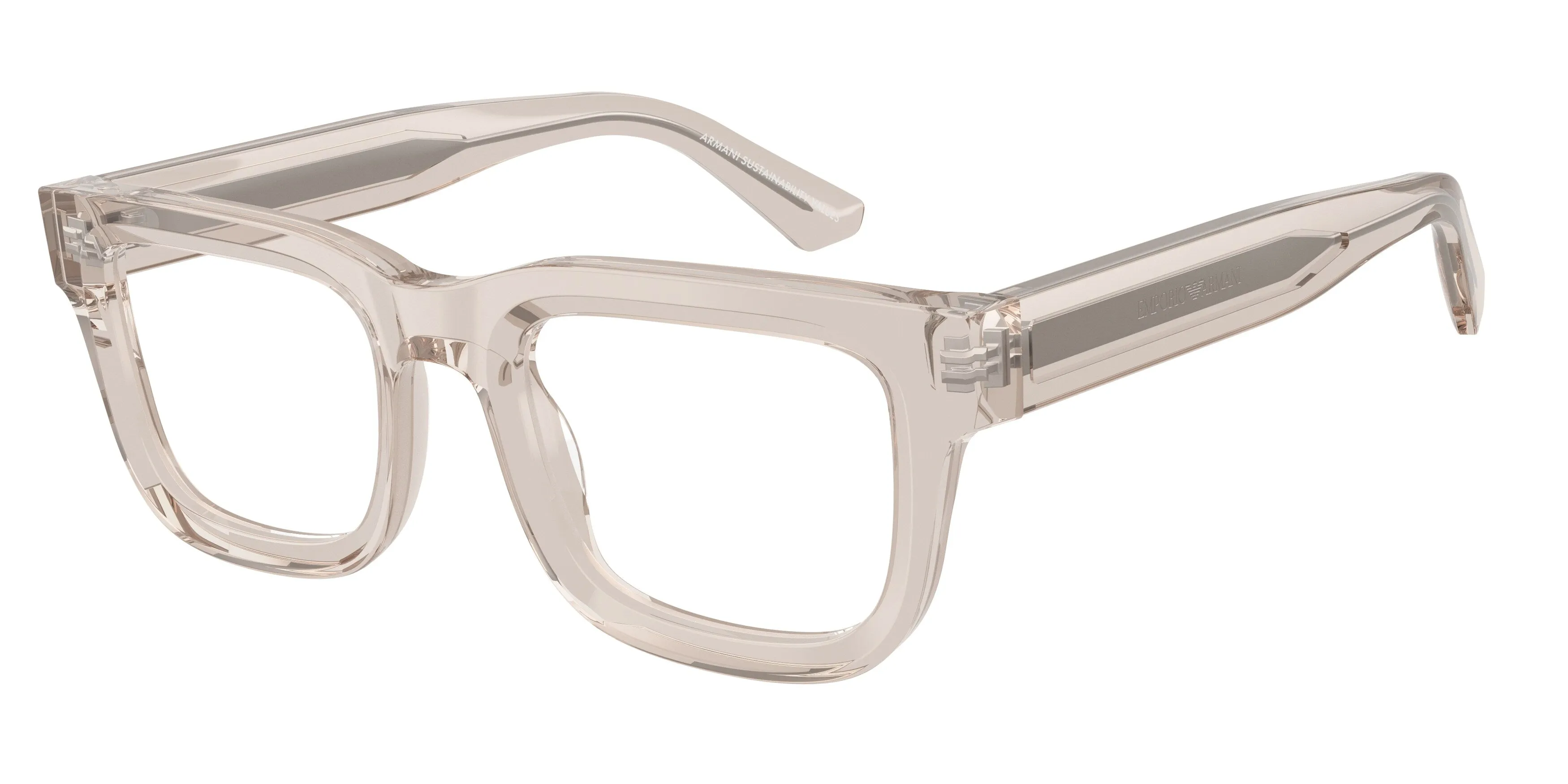 Emporio Armani EA3279 6363 Montature da vista Acetato Marrone Trasparente Squadrata Normale - immagine 1