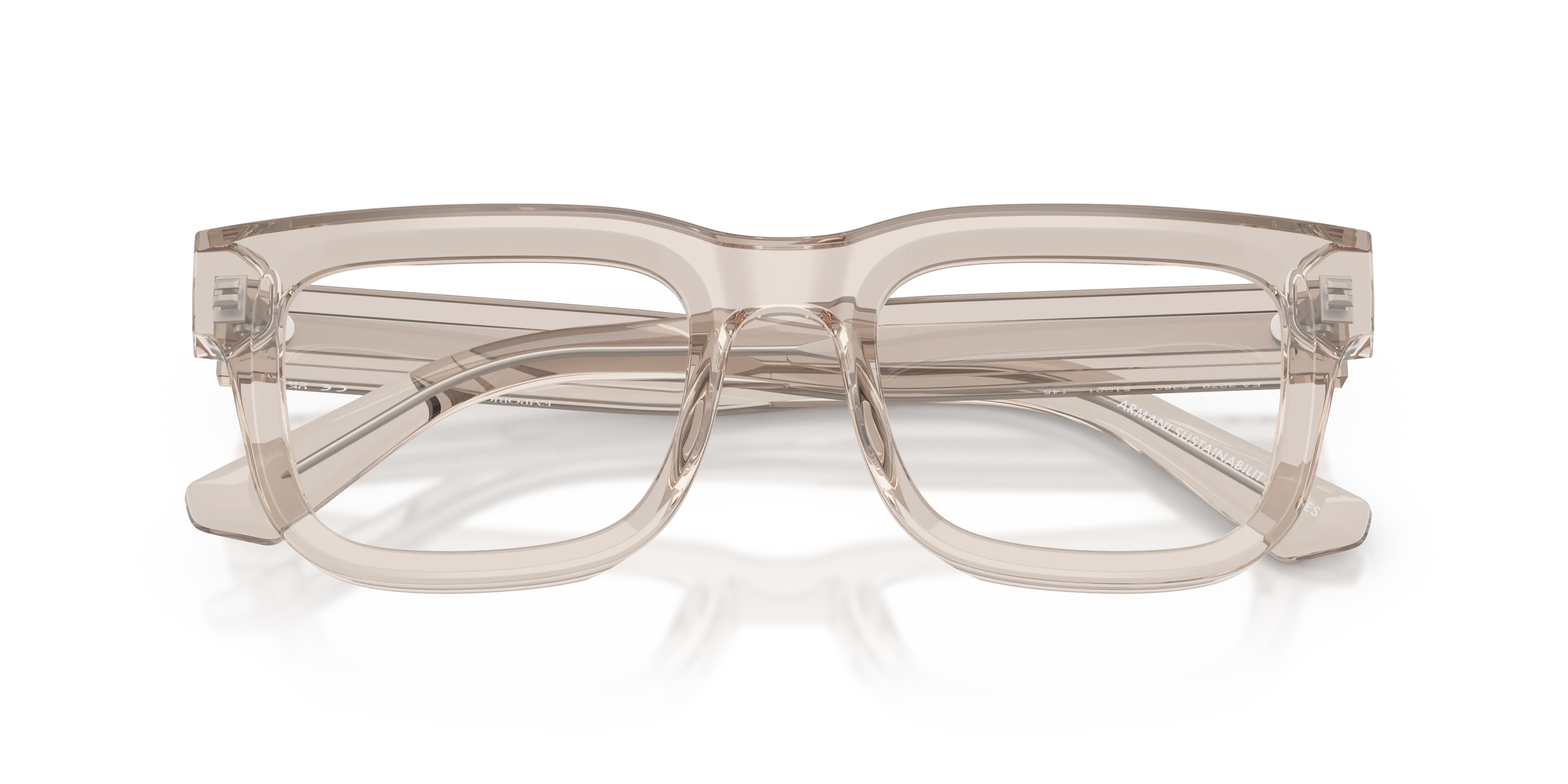 Emporio Armani EA3279 6363 Montature da vista Acetato Marrone Trasparente Squadrata Normale - immagine 2