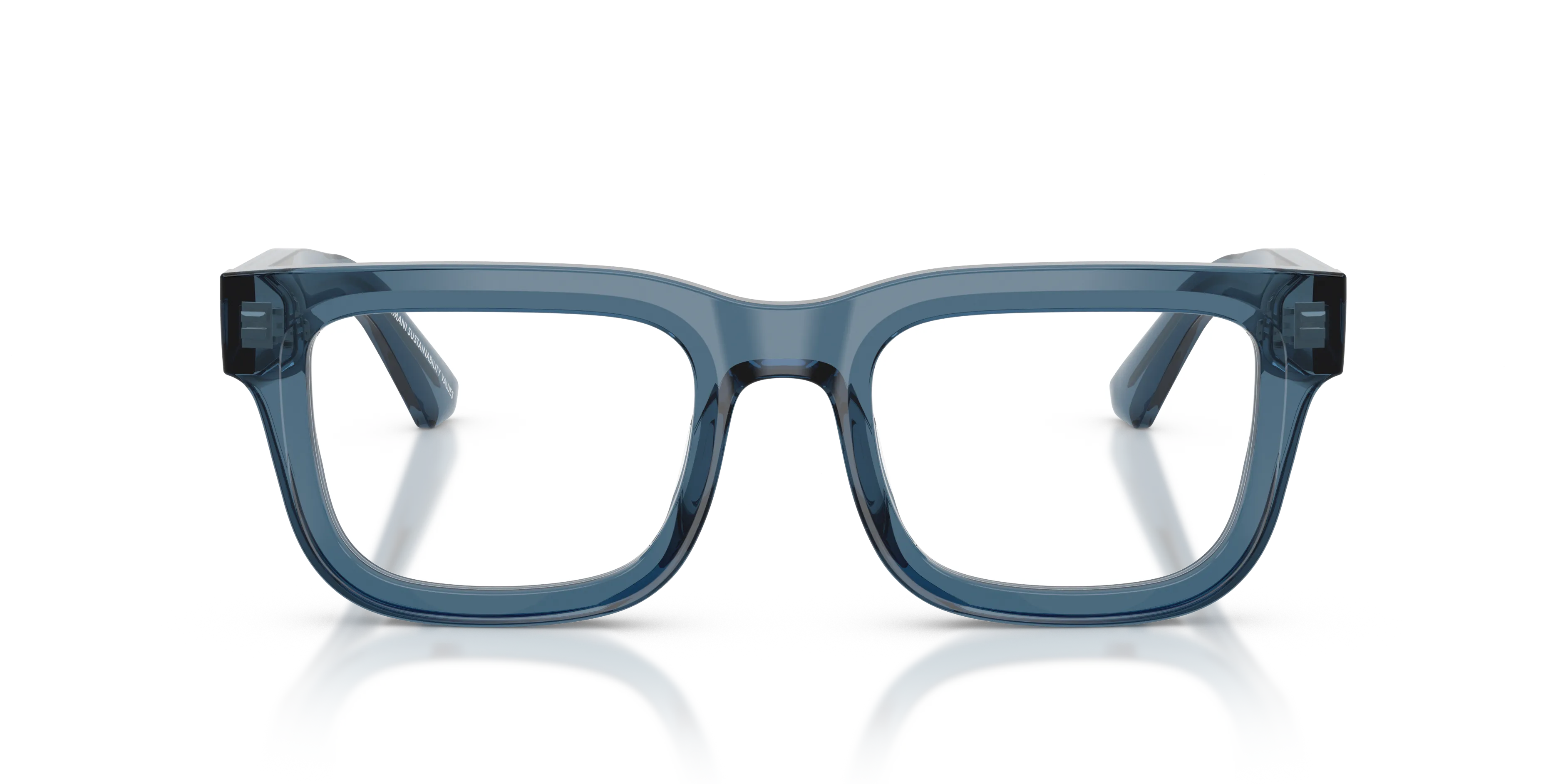 Emporio Armani EA3279 6362 Montature da vista Acetato Blu Trasparente Squadrata Normale - immagine 3