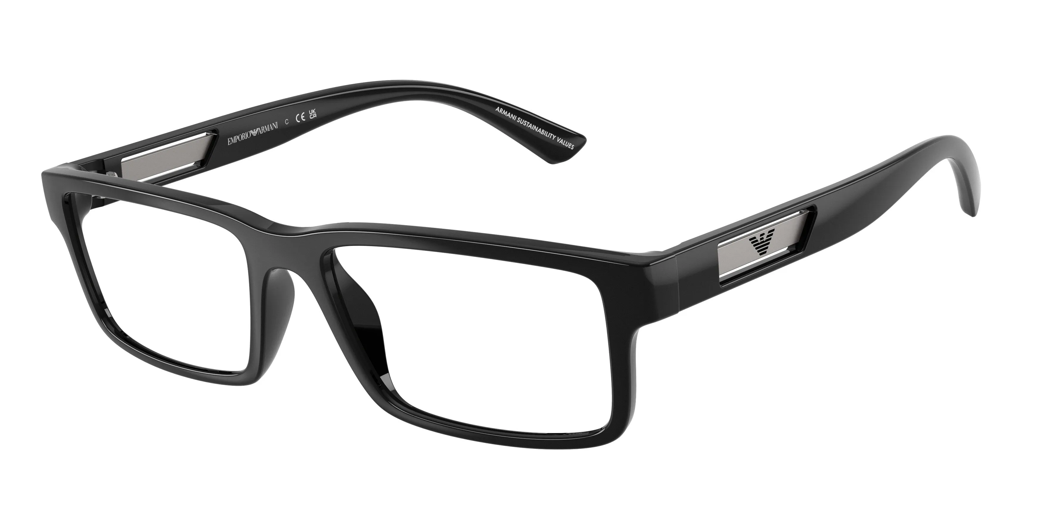Emporio Armani EA3278 5017 Montature da vista Iniettato Nero Trasparente Squadrata Normale - immagine 1