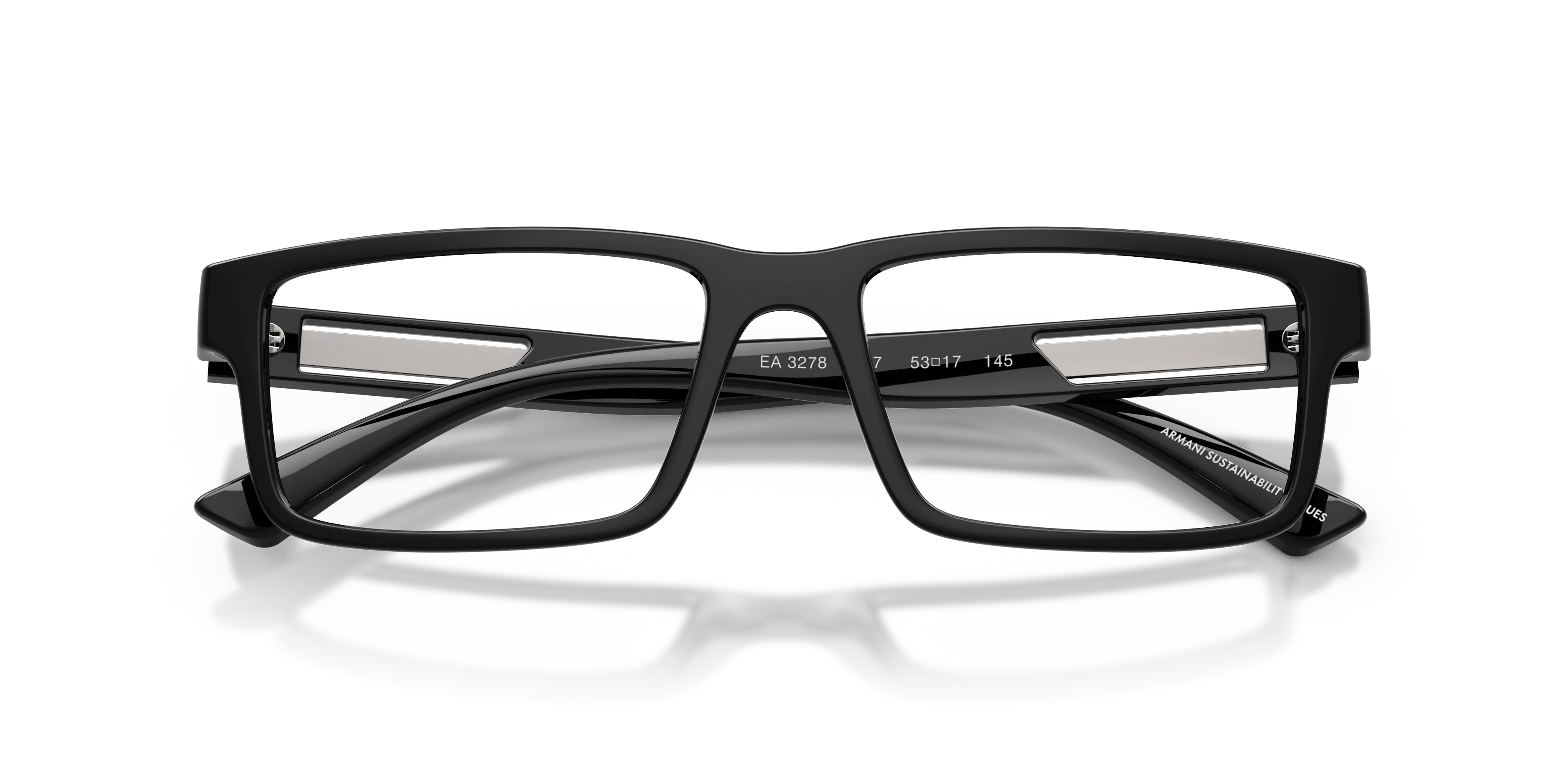 Emporio Armani EA3278 5017 Montature da vista Iniettato Nero Trasparente Squadrata Normale - immagine 2