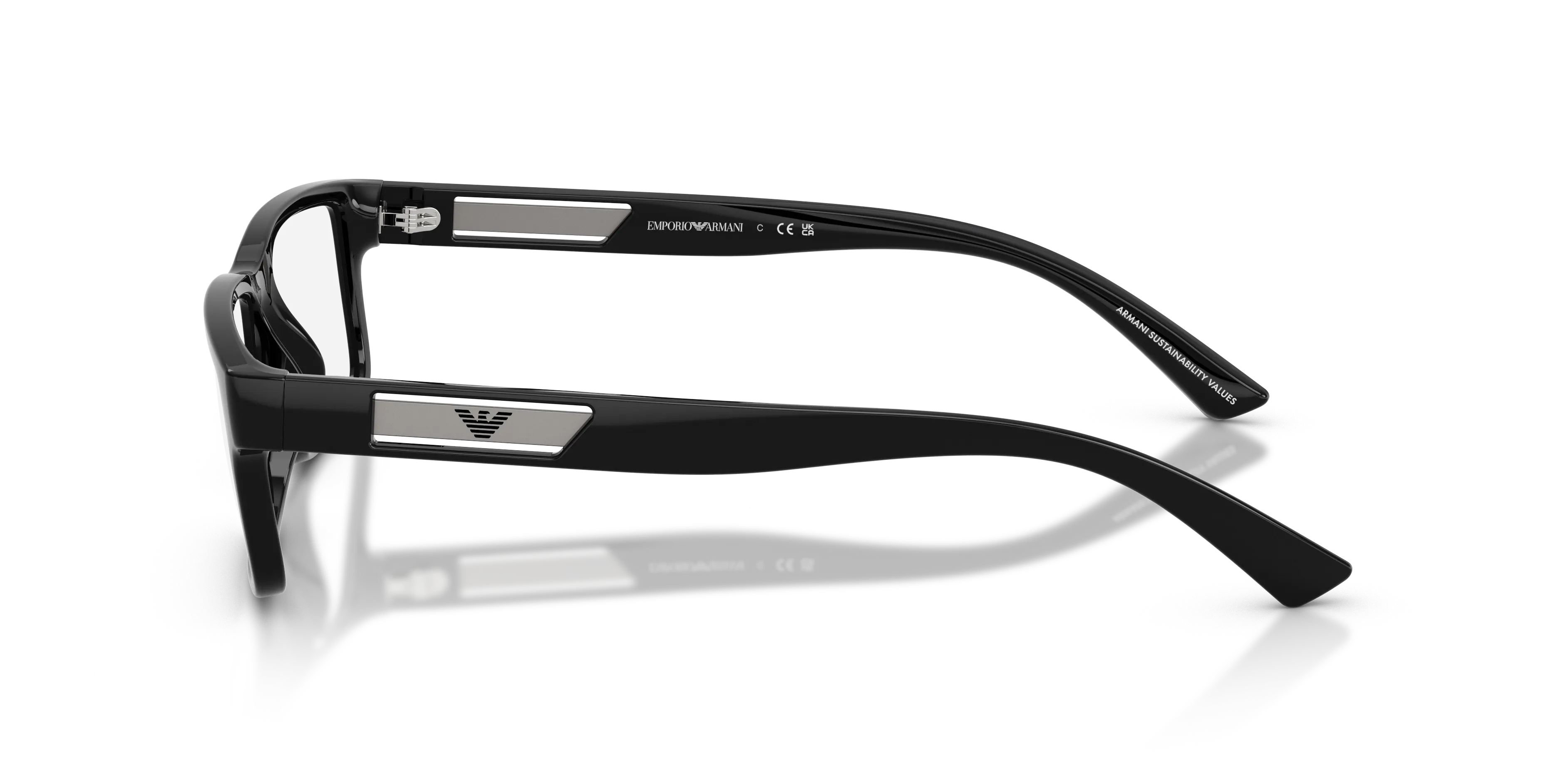 Emporio Armani EA3278 5017 Montature da vista Iniettato Nero Trasparente Squadrata Normale - immagine 4