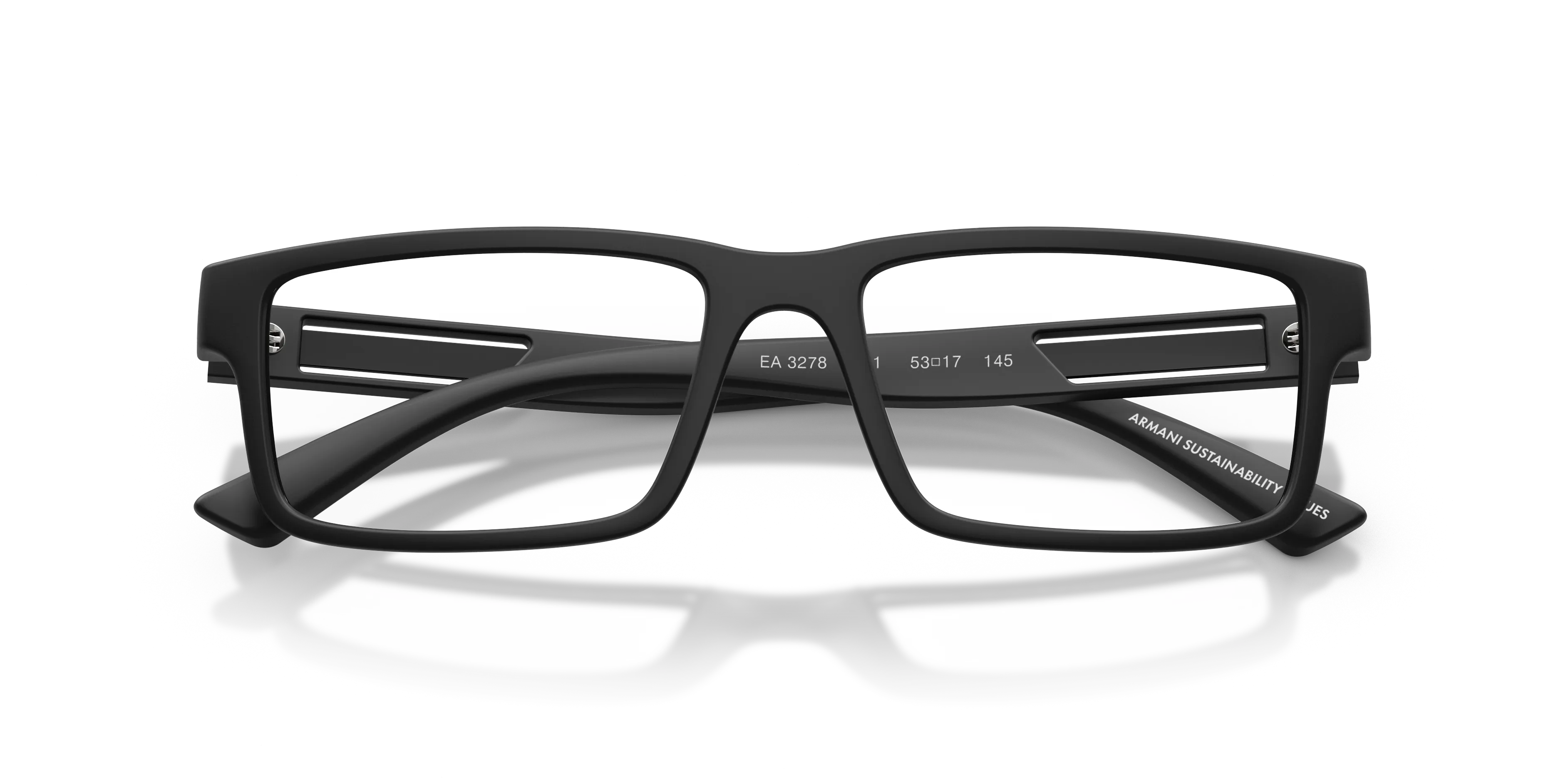 Emporio Armani EA3278 5001 Montature da vista Iniettato Nero Trasparente Squadrata Normale - immagine 2